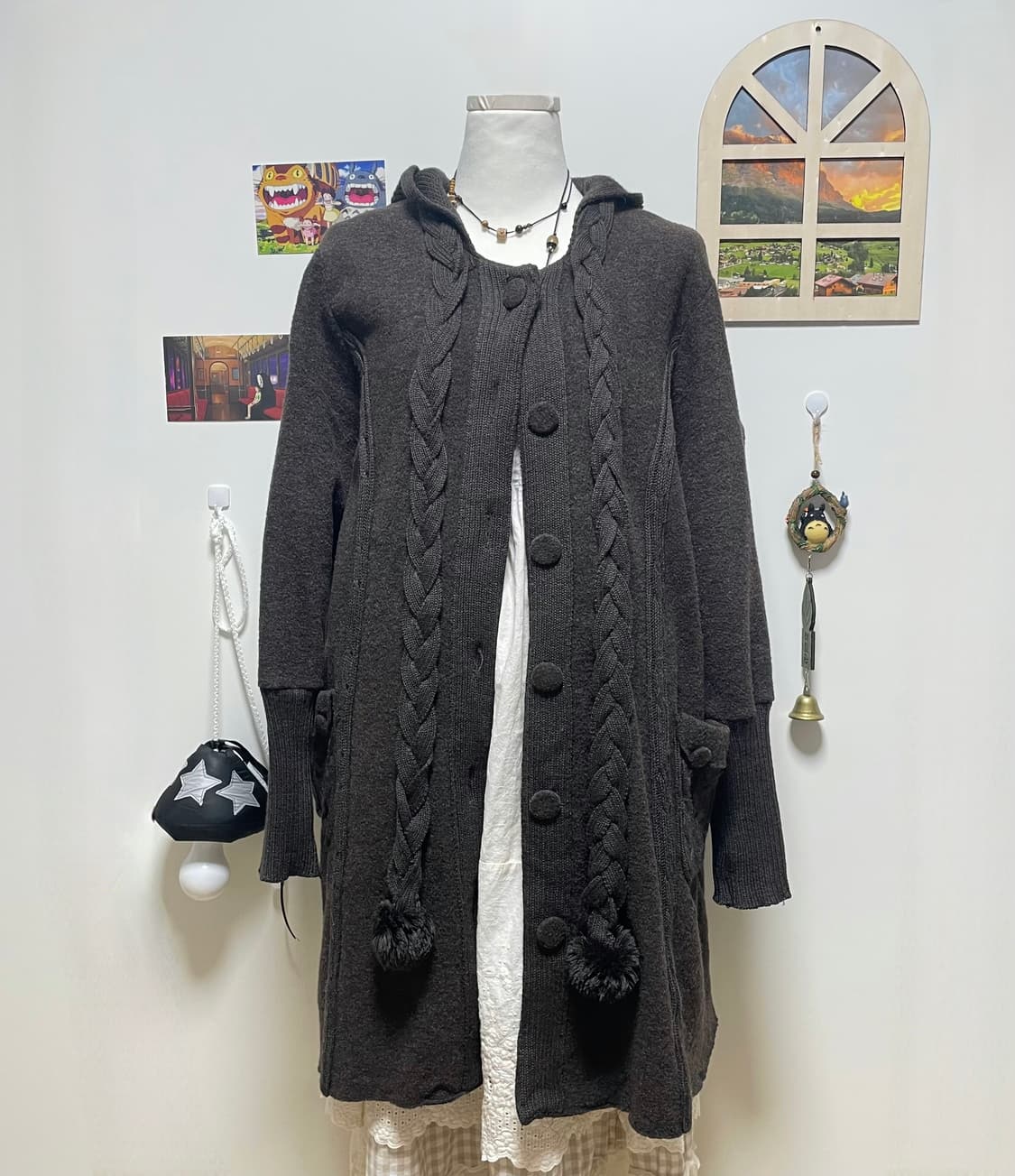 브라운 롱 가디건 #모리걸 #브라운 #가디건 #롱가디건 상품이미지3