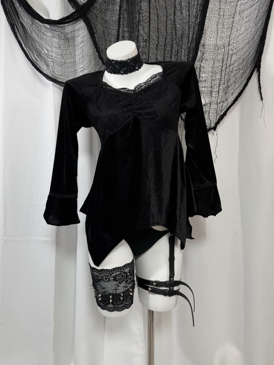 velvet lace blouse 상품이미지2