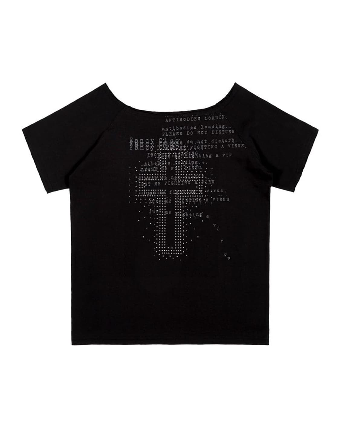 팬시클럽 디바인 크로스 원숄더 티 블랙 상품이미지2