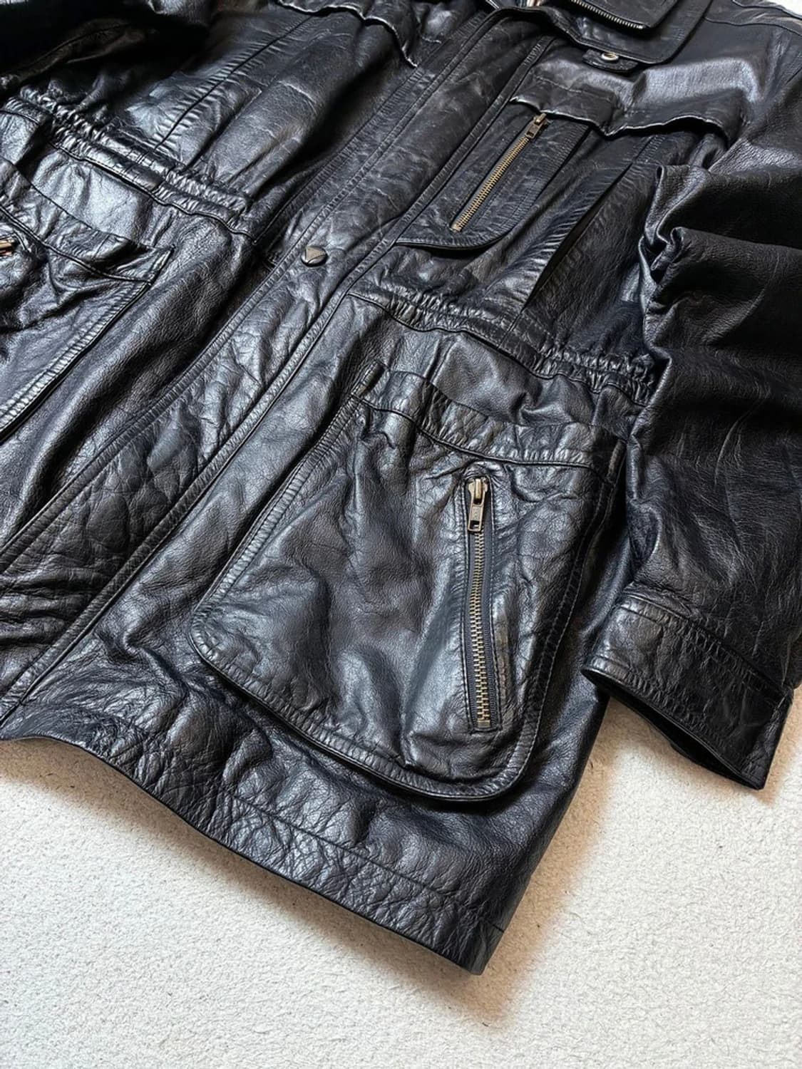 GRAND TRADE 00's 유틸리티 양가죽 헌팅 자켓 PN7667 상품이미지4