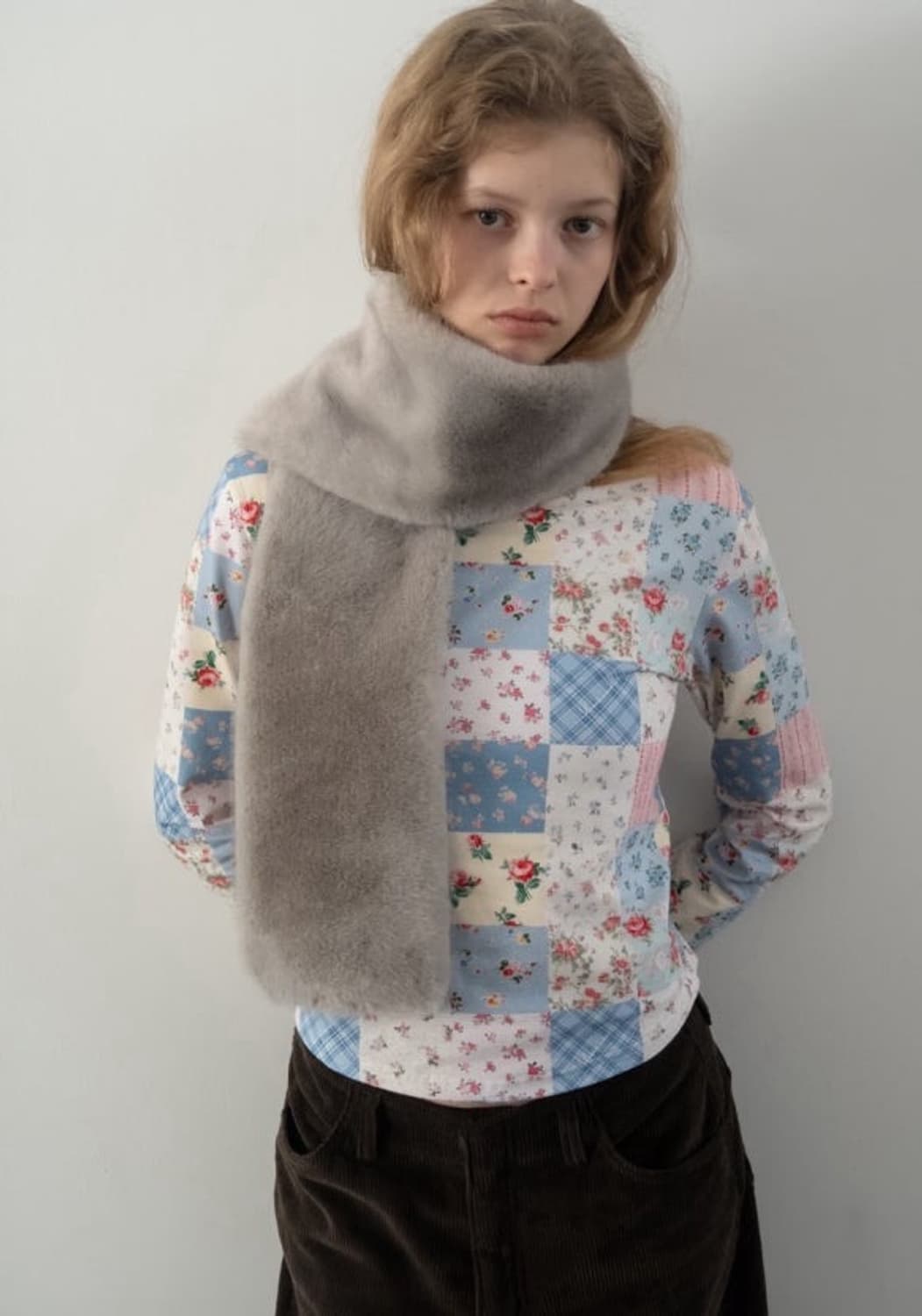 스무드무드 패치워크 플라워 긴팔 티셔츠 상품이미지1