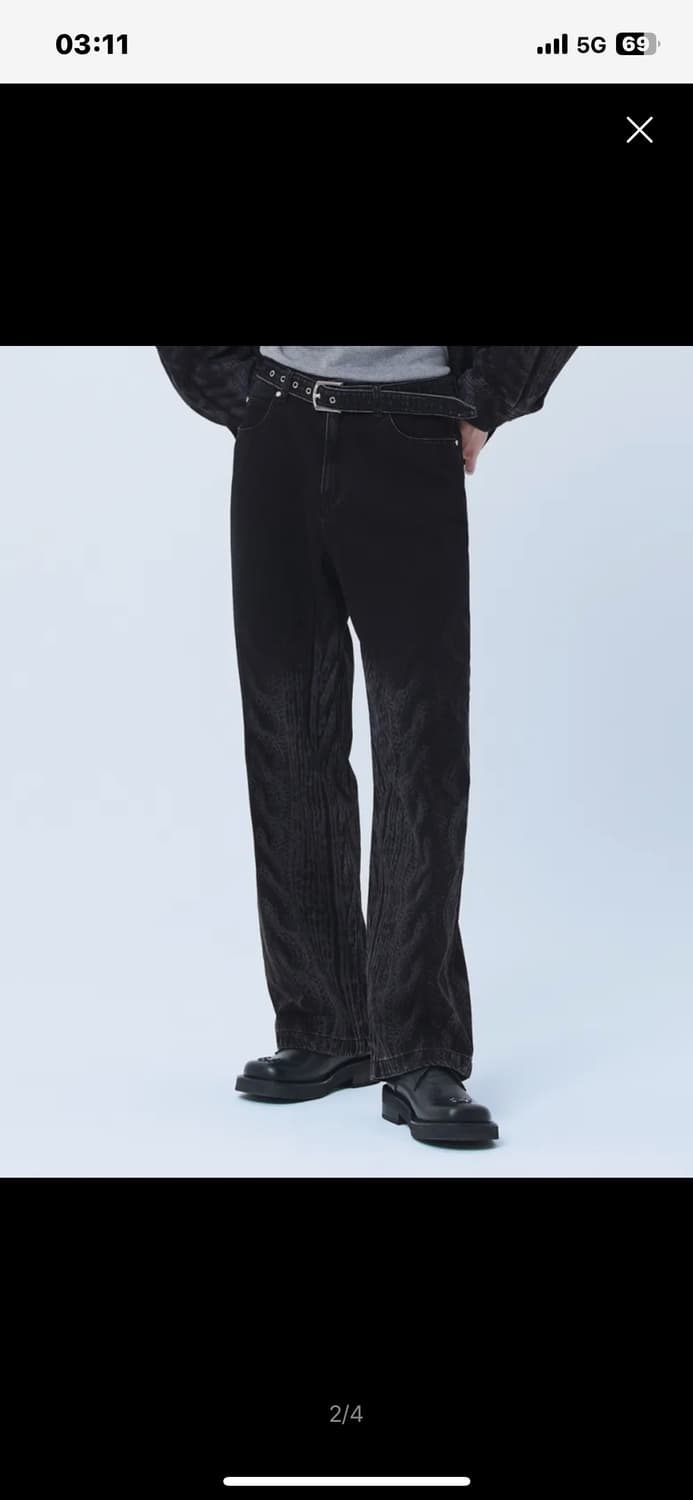마틴플랜 Rope Knit Lazer Denim Pants - BLACK 상품이미지2