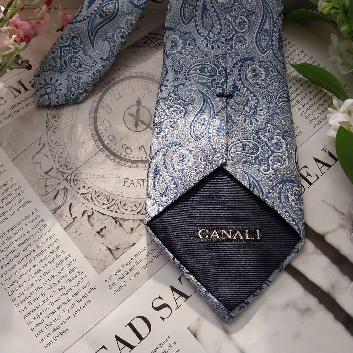 까날리 실크 페이즐리 자카드 넥타이 9.1cm A+등급 K1605
 상품이미지7