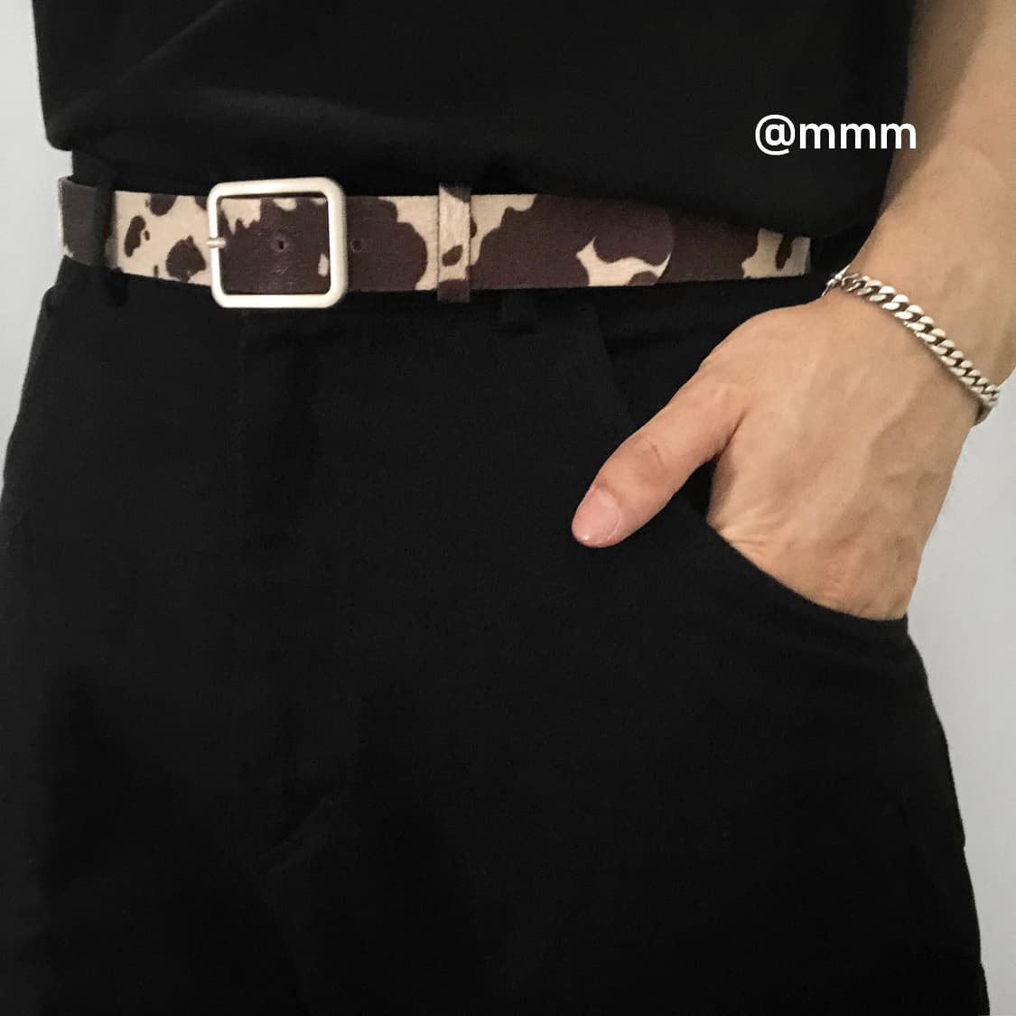 카우헤어 레오파드 송치털 벨트🐄 상품이미지1