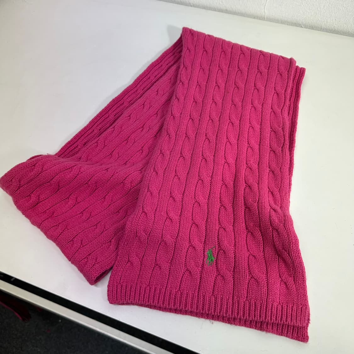 OS 폴로 랄프로렌 핑크 꽈배기 머플러 목도리 상품이미지1