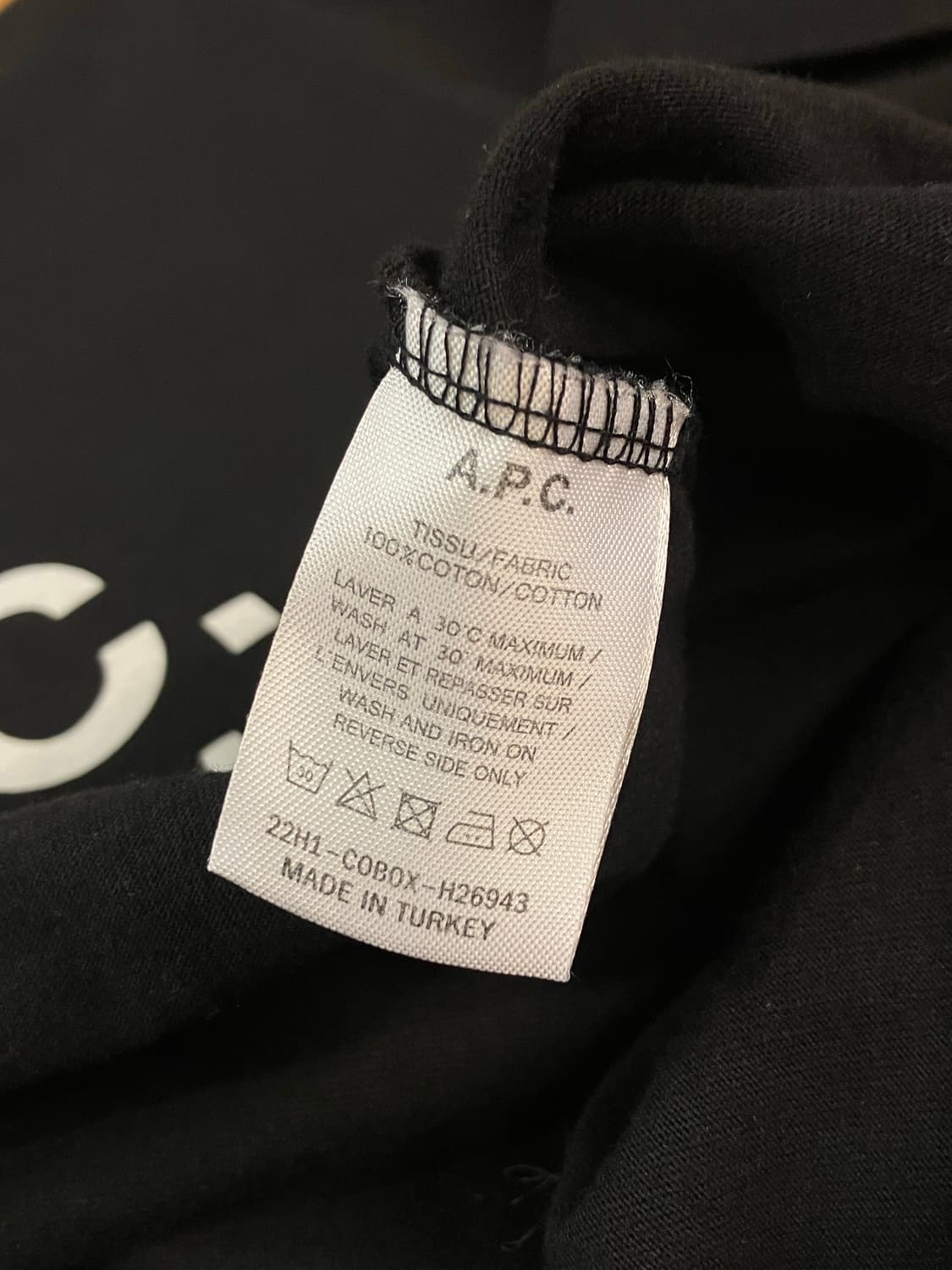 A.P.C 반팔 티셔츠 블랙 XXL  #csz2106 상품이미지6