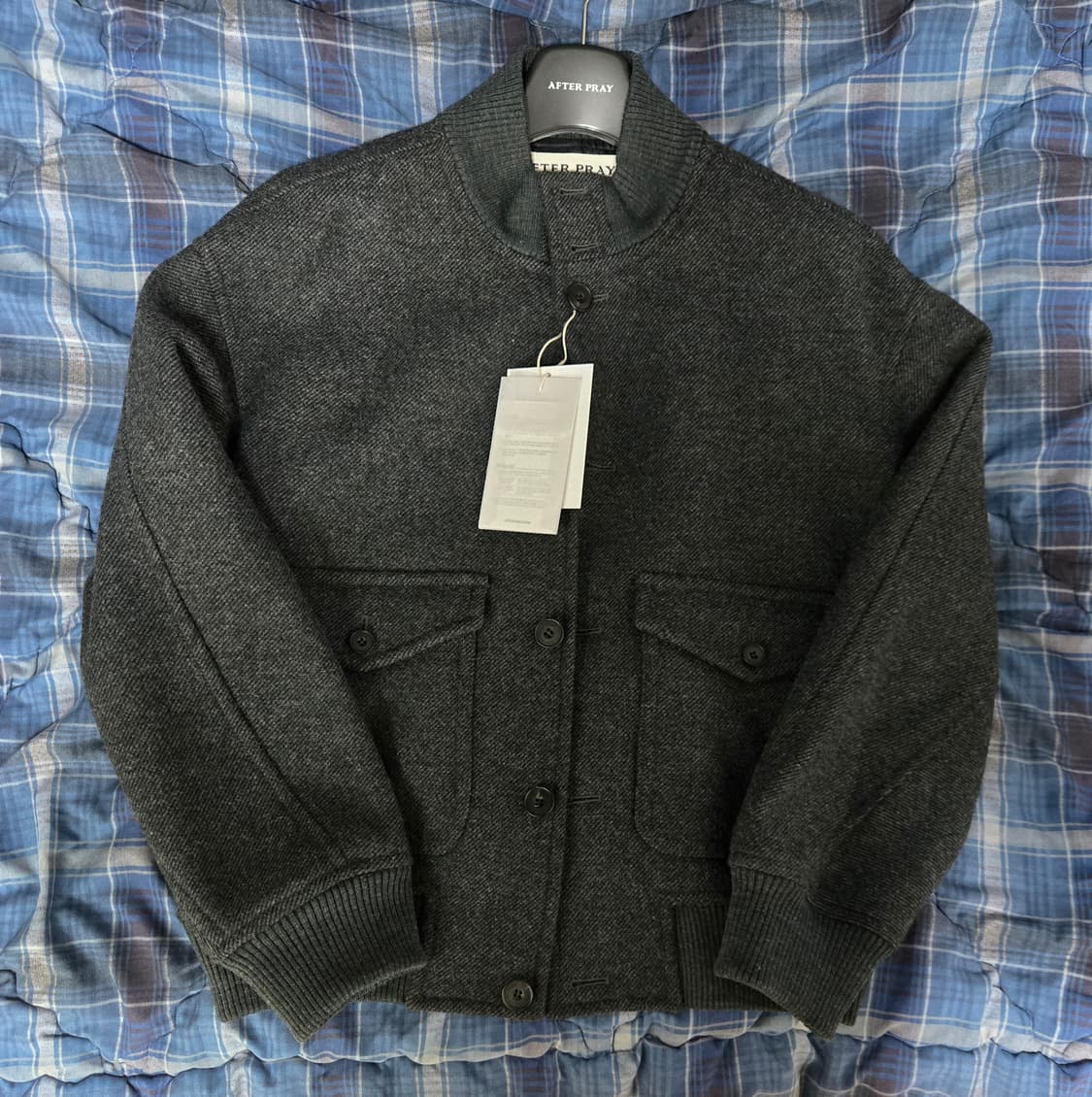 애프터프레이 A-1 울 블루종 차콜 L 판매합니다. 상품이미지2