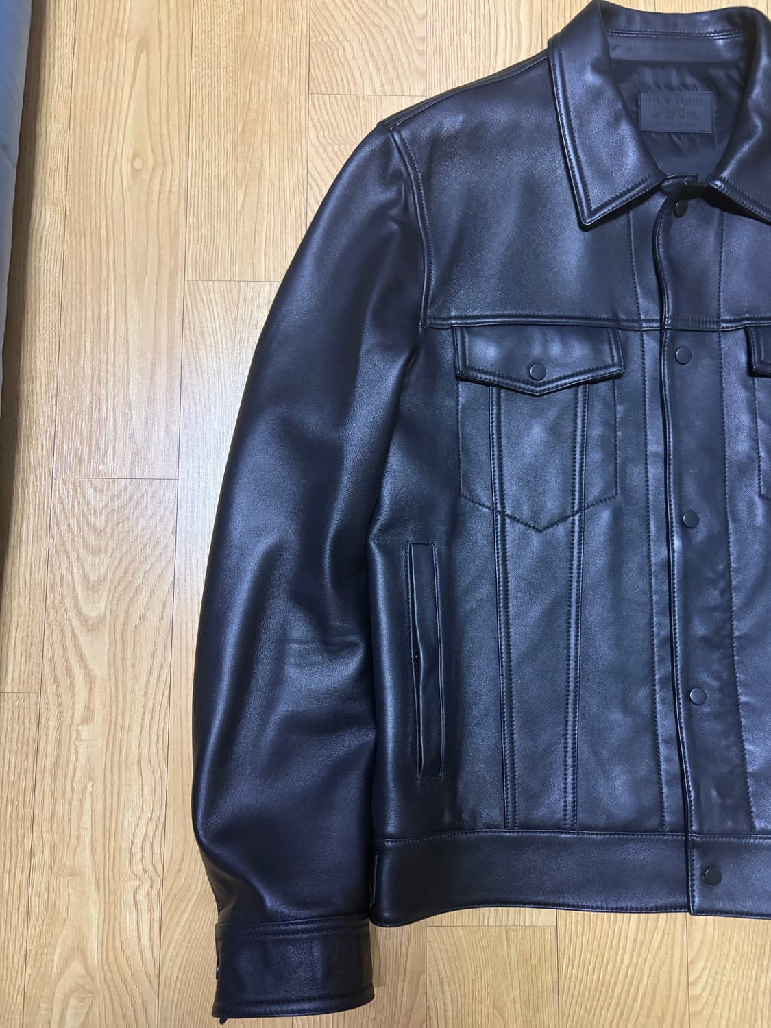 질스튜어트 뉴욕 양가죽 타입3 트러커 레더 자켓L 상품이미지3