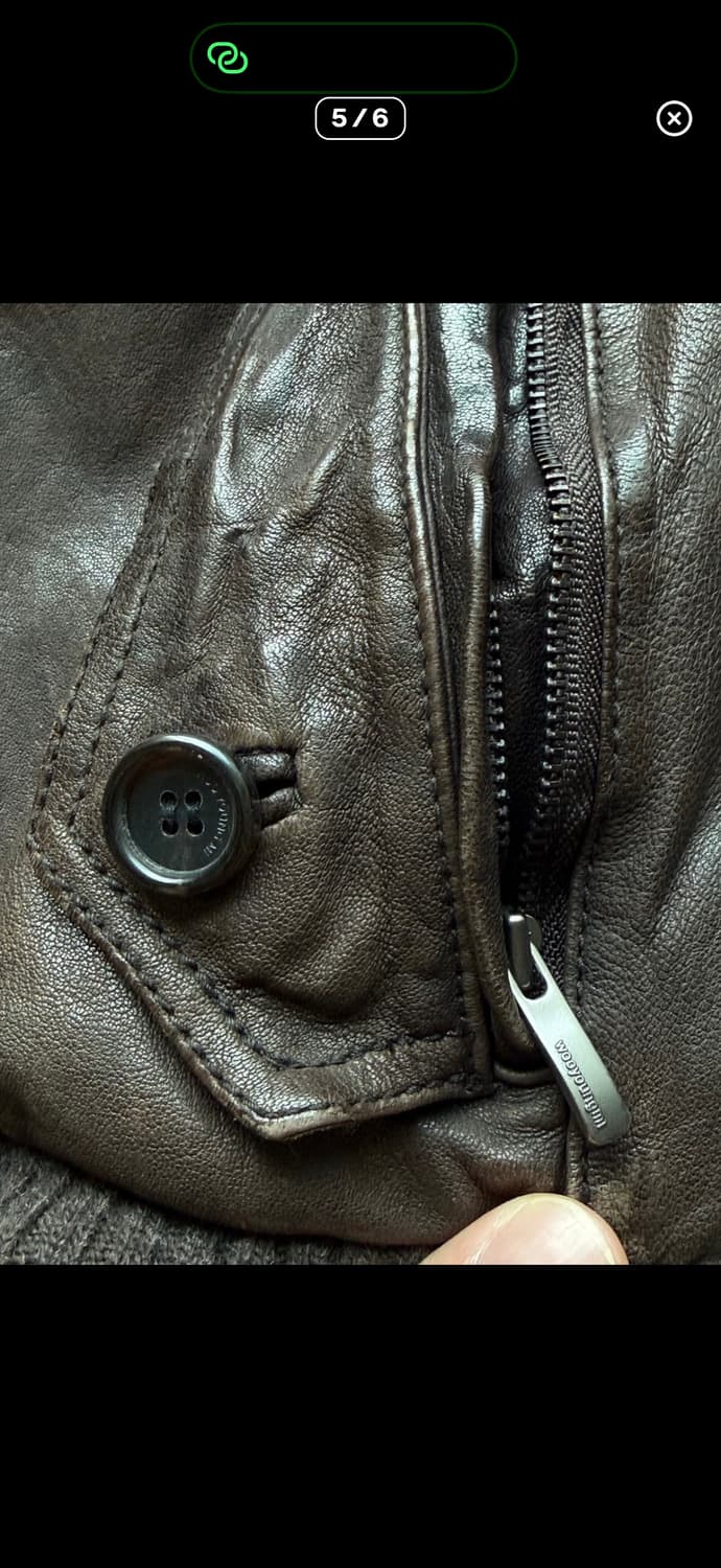 우영미 하이넥 레더자켓 블랙 상품이미지4