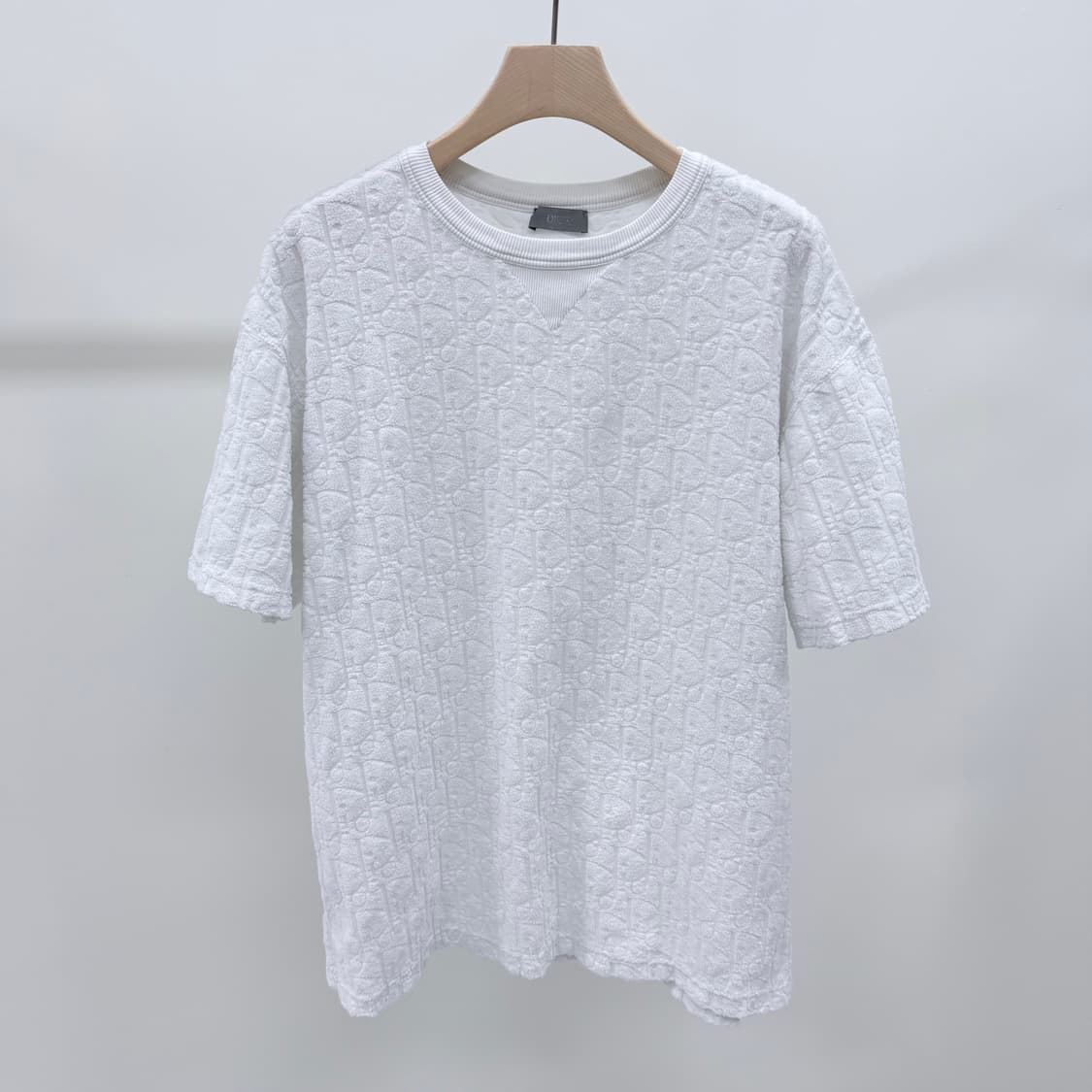 [S급/L] 디올 오블리크 테리 코튼 반팔 티셔츠 화이트 상품이미지1