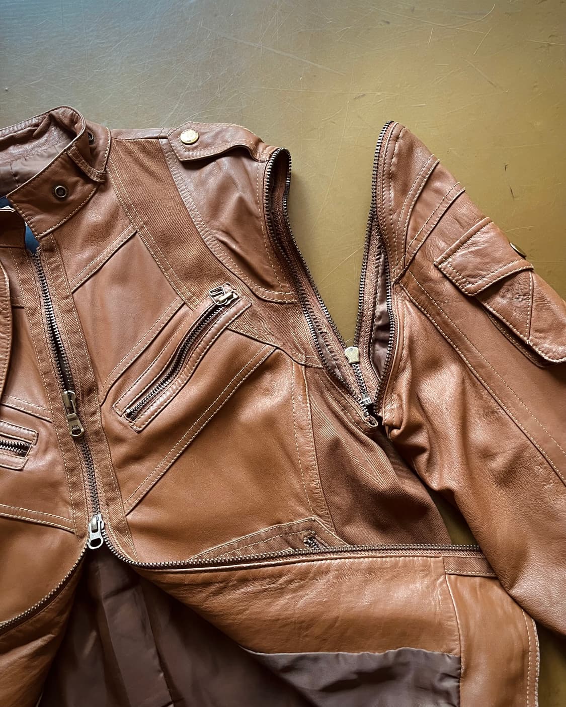 Vintage Technical 2-Way Leather Jacket 상품이미지6