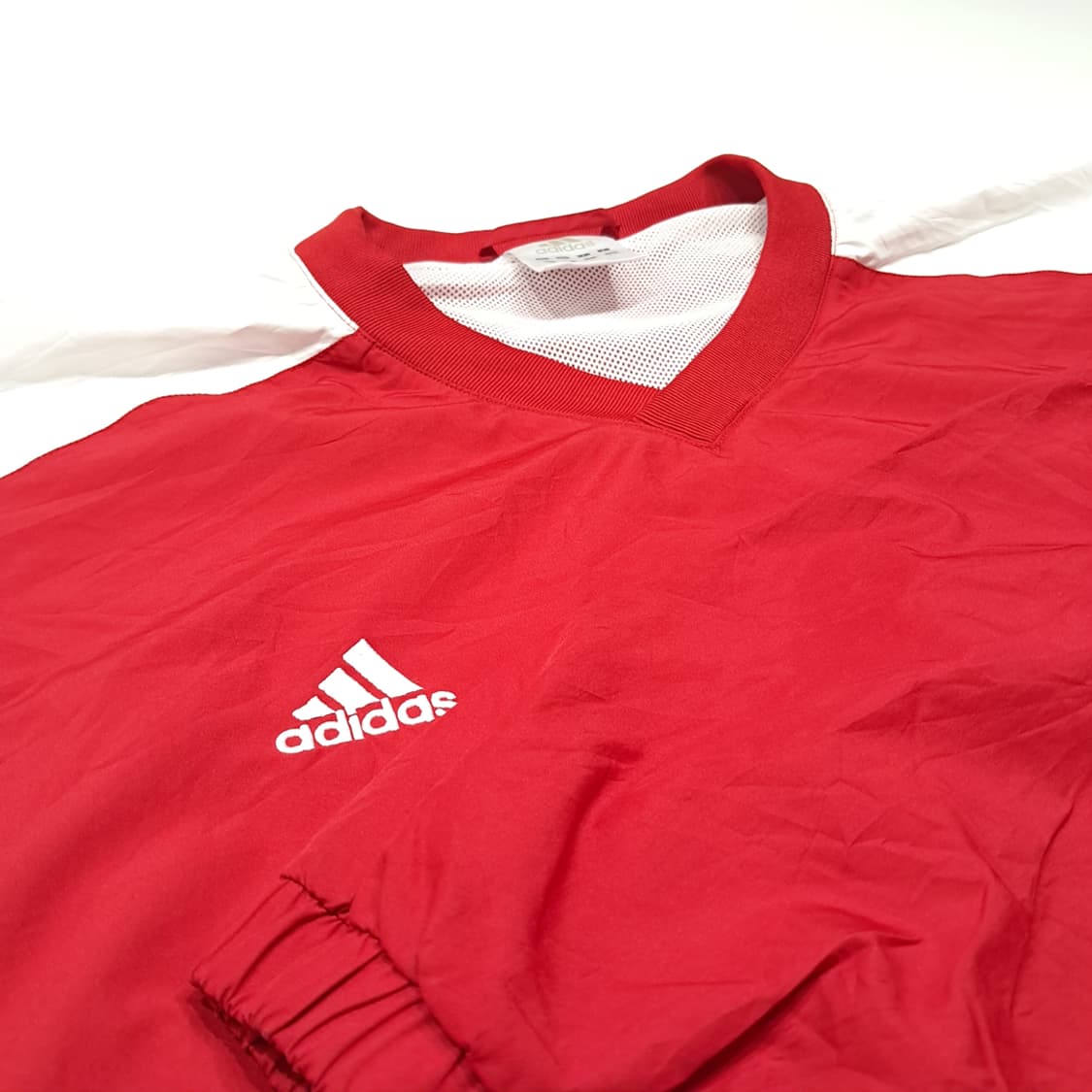 CL972 XL 아디다스 90s 레드화이트 바람막이 웜업 아노락 상품이미지4