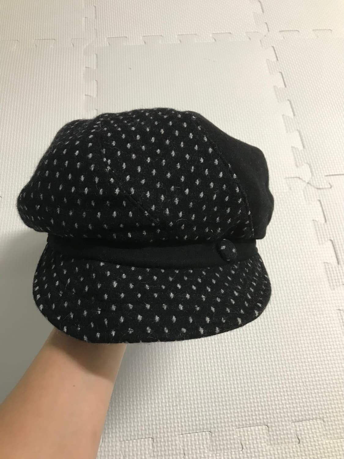빈티지 땡땡이 울 헌팅캡 상품이미지1