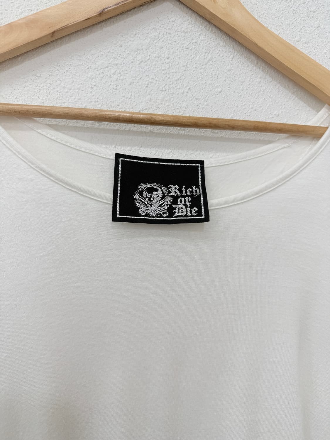 빈티지 Rich or Die 화이트 고스 펑크 해골 반팔티 상품이미지4