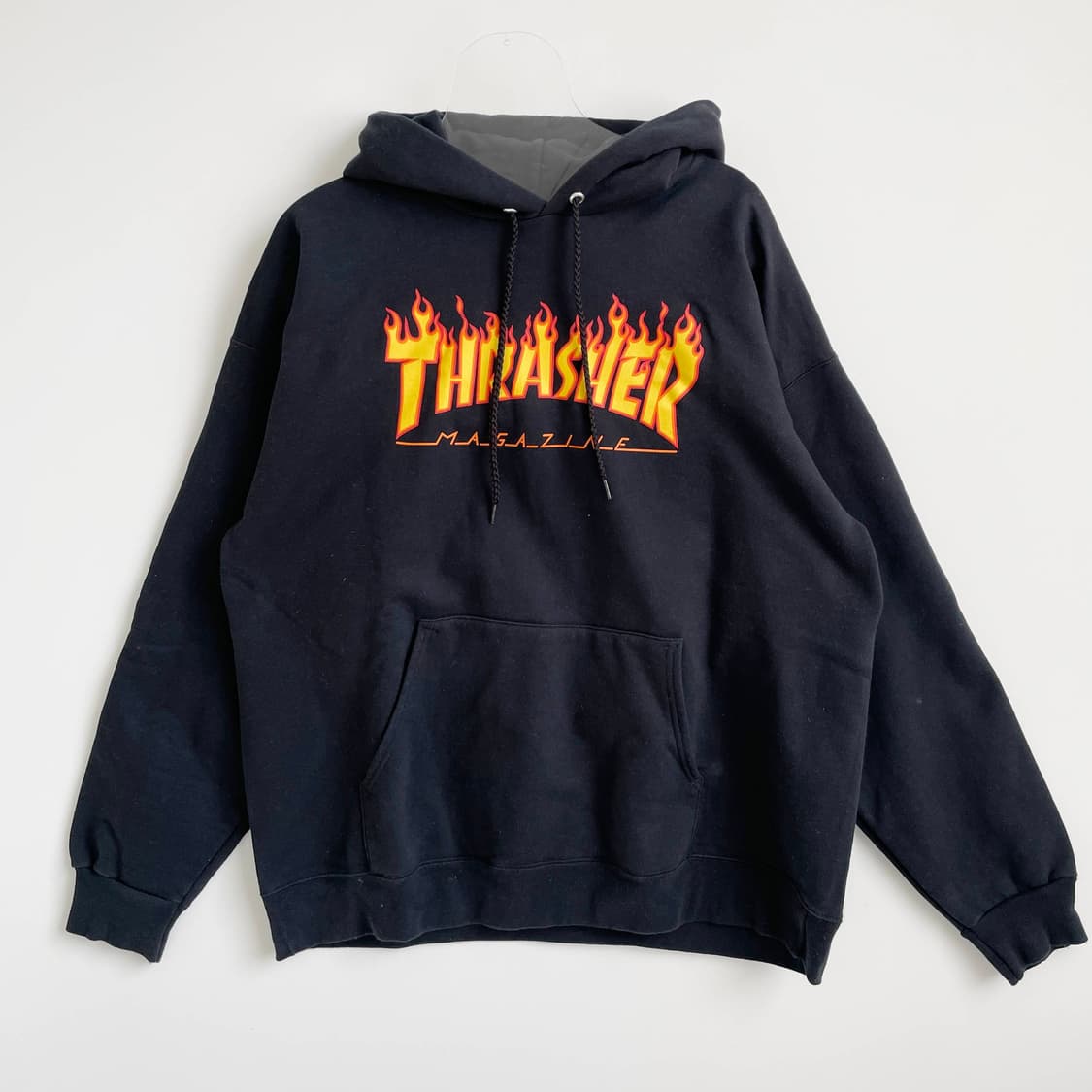 F2 트레셔 기모 플레임 로고 블랙 후디 L사이즈 상품이미지1