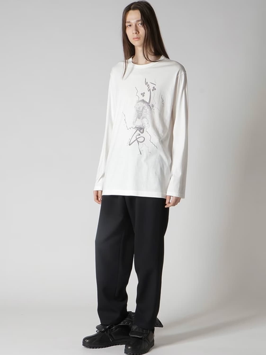 새상품 요지야마모토 30/1코마 천축 화이트 롱슬리브 3size 상품이미지6