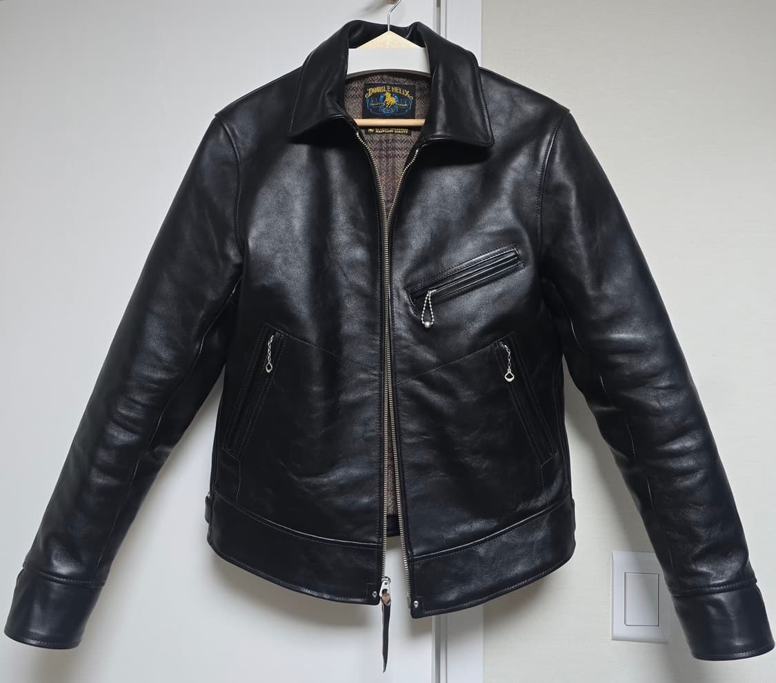 더블헬릭스 허깅 더 커브 블랙 가죽 자켓 40사이즈 상품이미지4