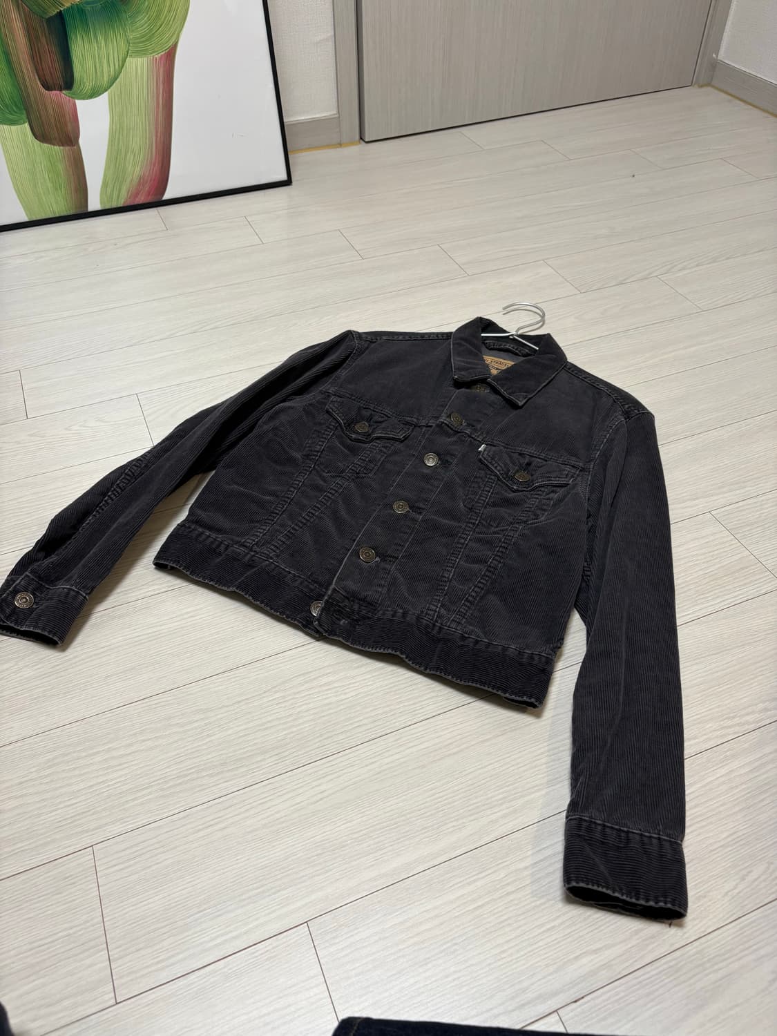 우먼스 리바이스 그레이 코듀로이 트러커 자켓 S 상품이미지3