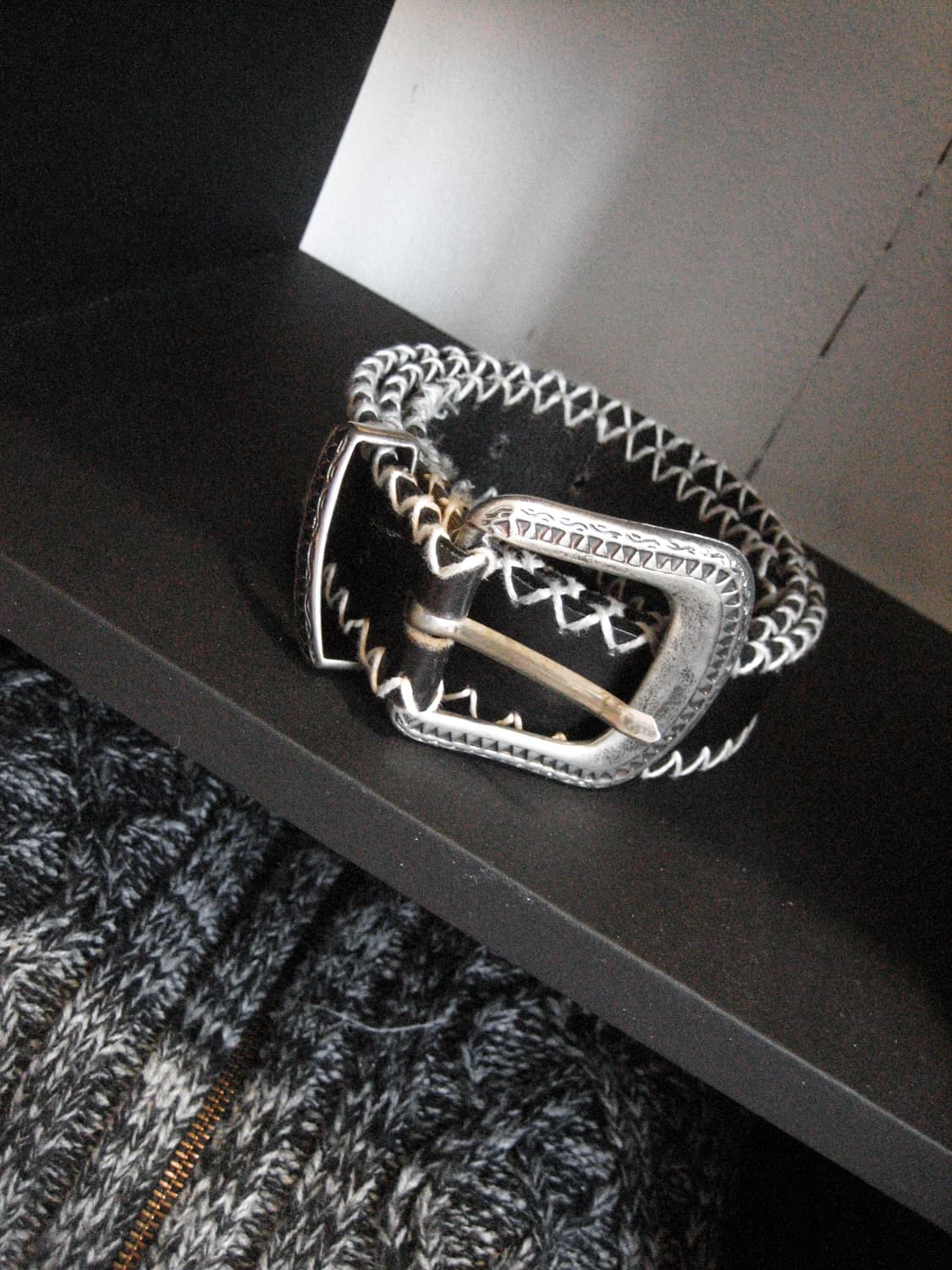 [vtg] stitch leather belt (black) 상품이미지1