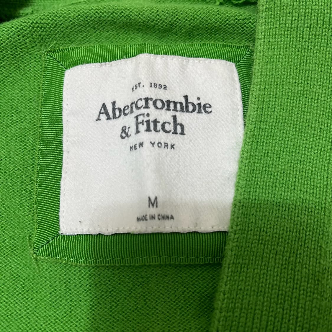 아베크롬비 앤 피치 무스 자수 로고 니트 가디건 [그린] M/95 상품이미지7