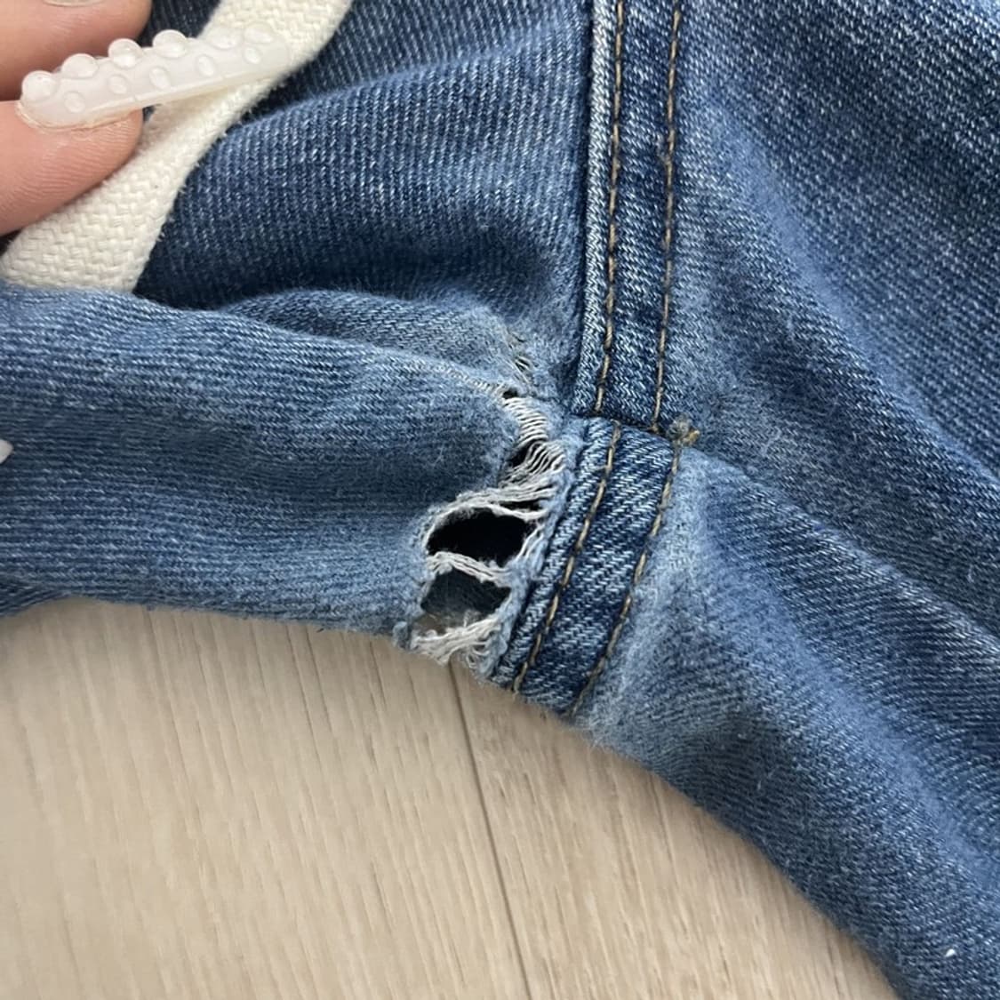 빈티지 캐주얼 밴딩 데님 버뮤다 카고 반바지 XS C11008 상품이미지6