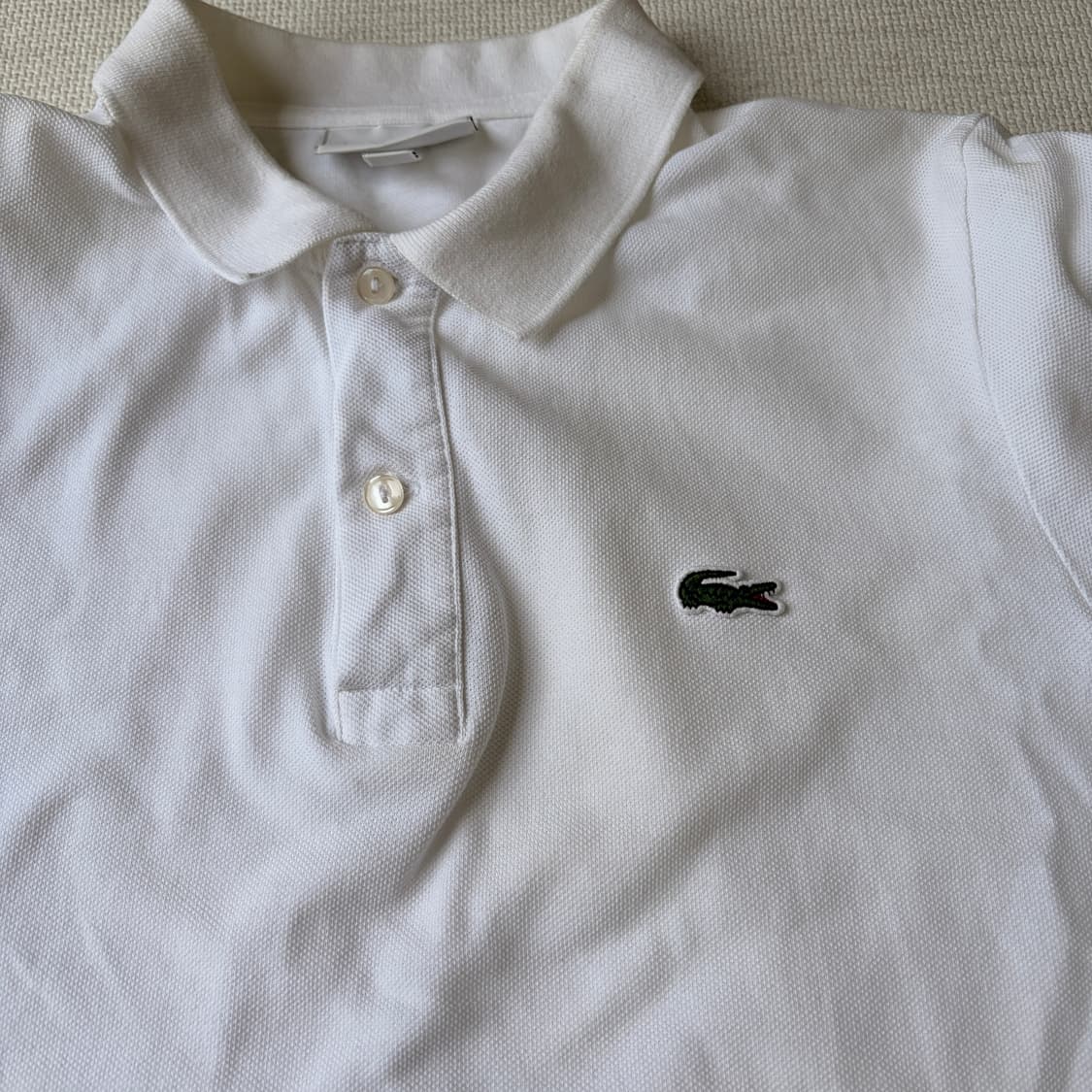 라코스테 화이트 PK카라 반팔티 상품이미지2
