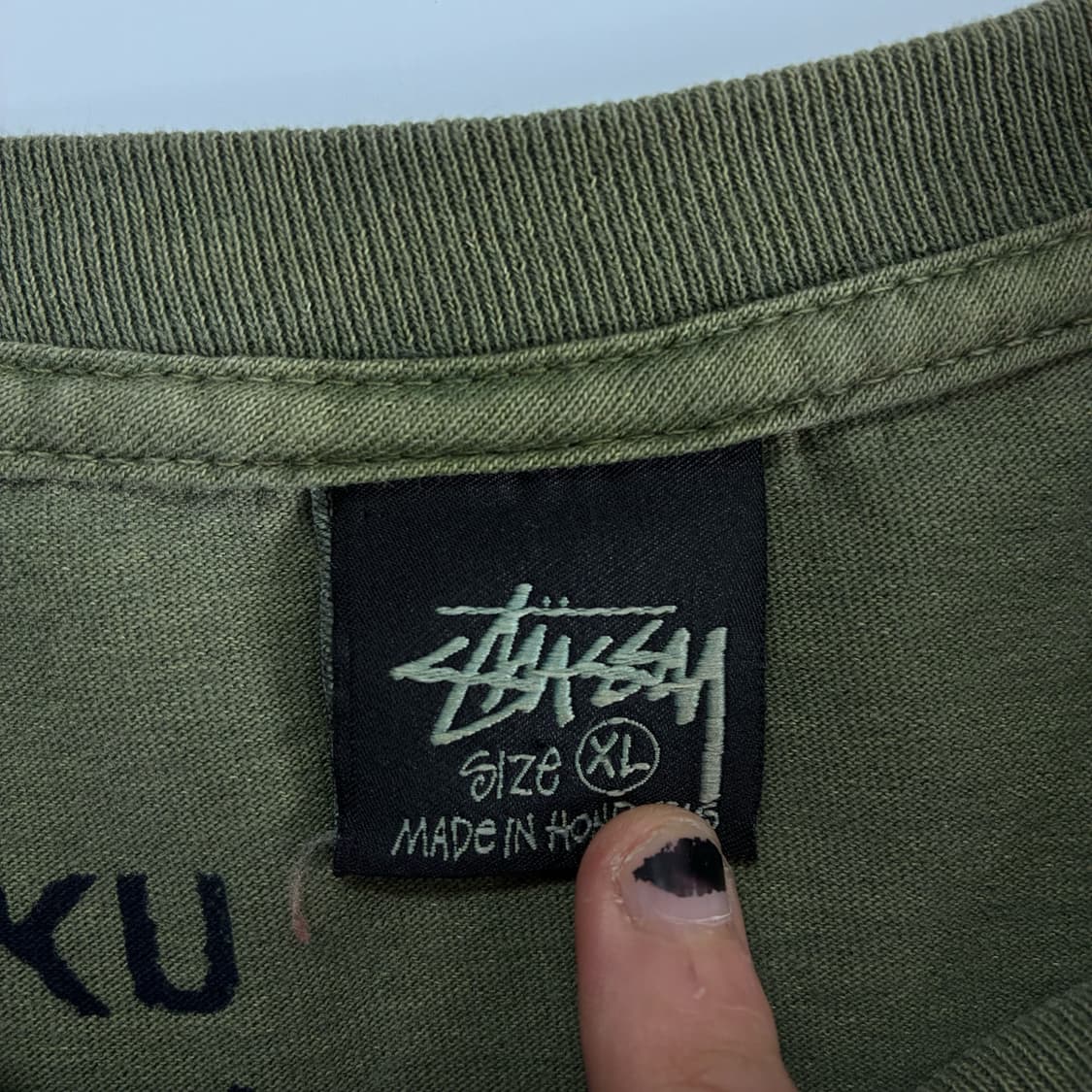 Stussy  스투시 로케이션 피그먼트 다이드 카키 반팔티  상품이미지4