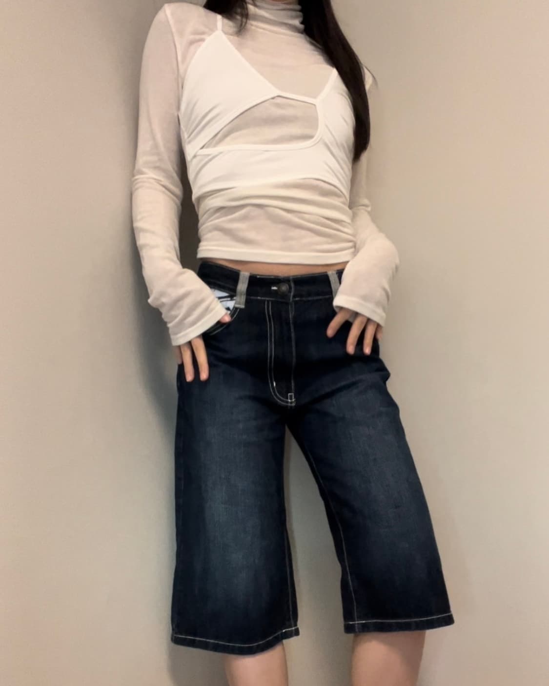 punky washing denim midi pants 상품이미지3