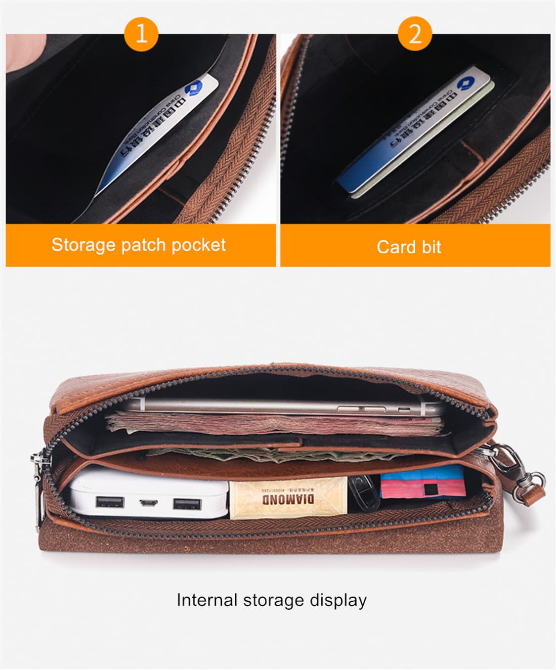 남성 지갑 클러치 파우치 핸드백 상품이미지3