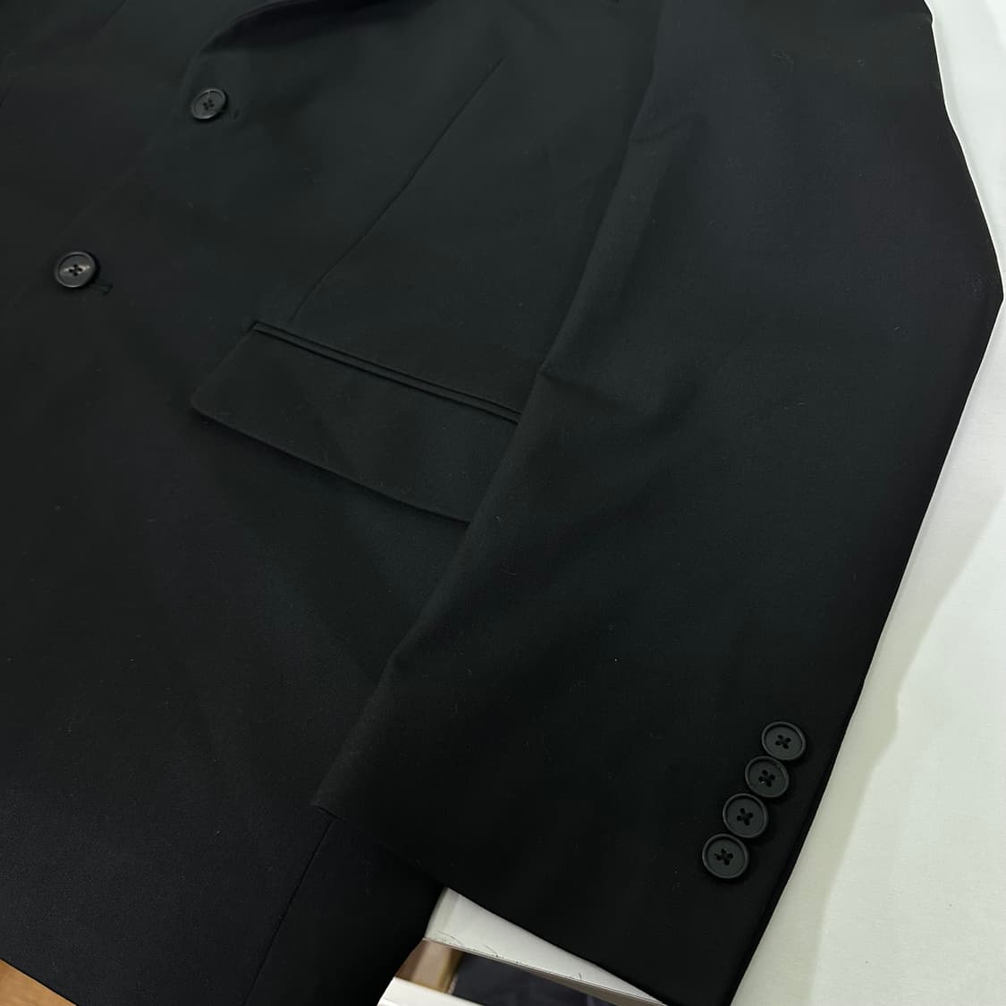 L 무신사스탠다드 블랙 카라넥 2버튼 싱글 블레이져 상품이미지4