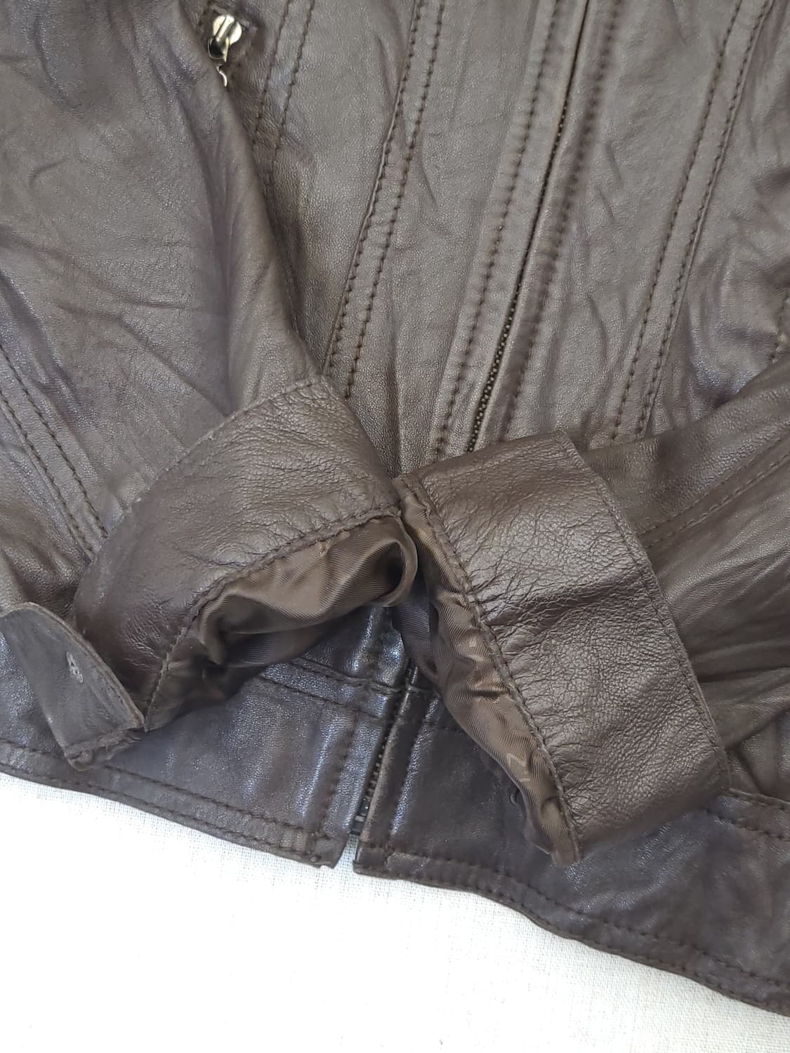 브라운 레더 자켓 여성용 s 상품이미지7