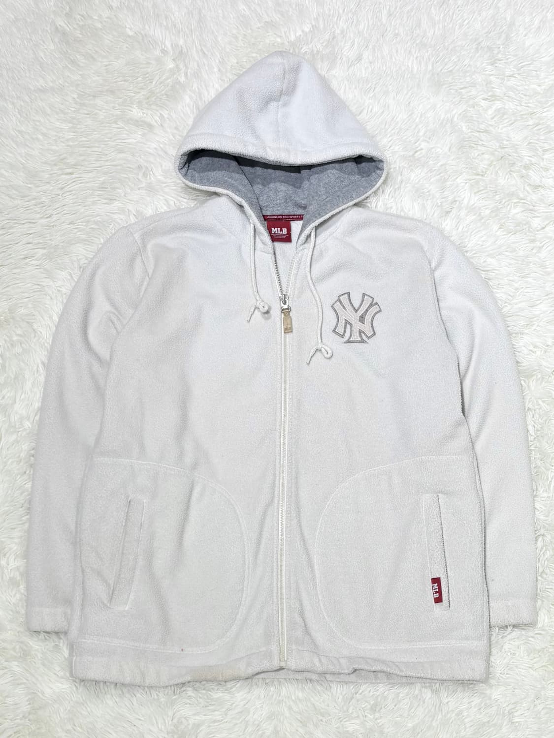 MLb 양키스 화이트 후리스 집업 상품이미지4