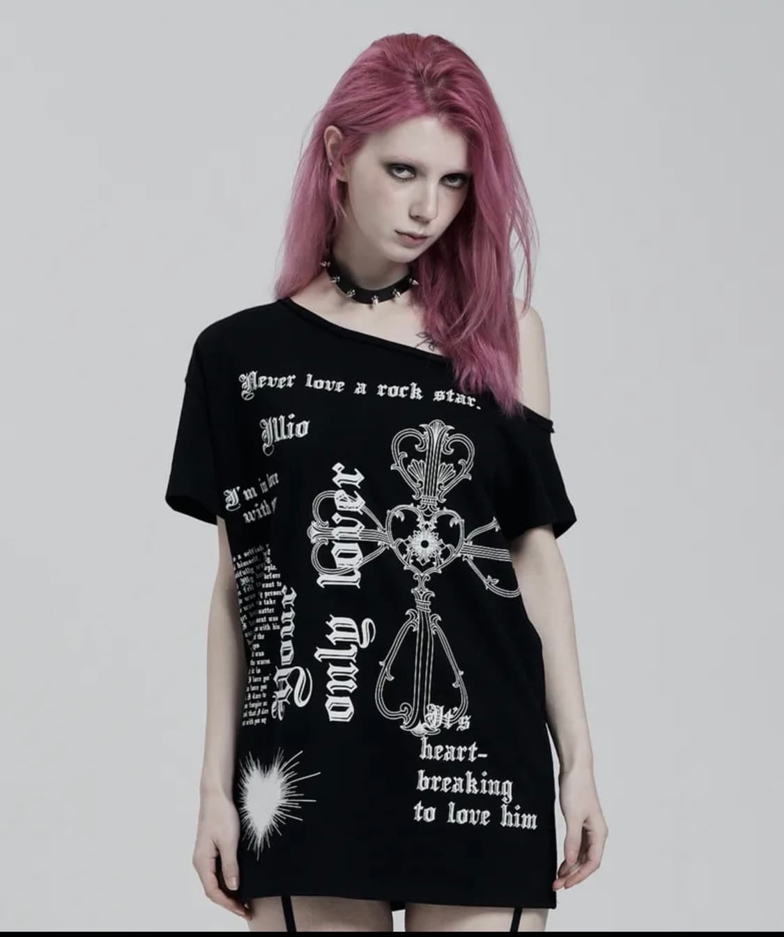일리오 black lover one shoulder t-shirts 상품이미지1