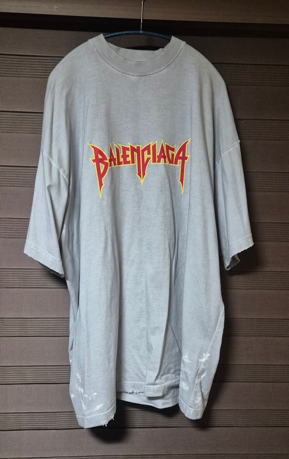 [3]발렌시아가 헤비메탈 반팔 티셔츠 그레이 상품이미지1