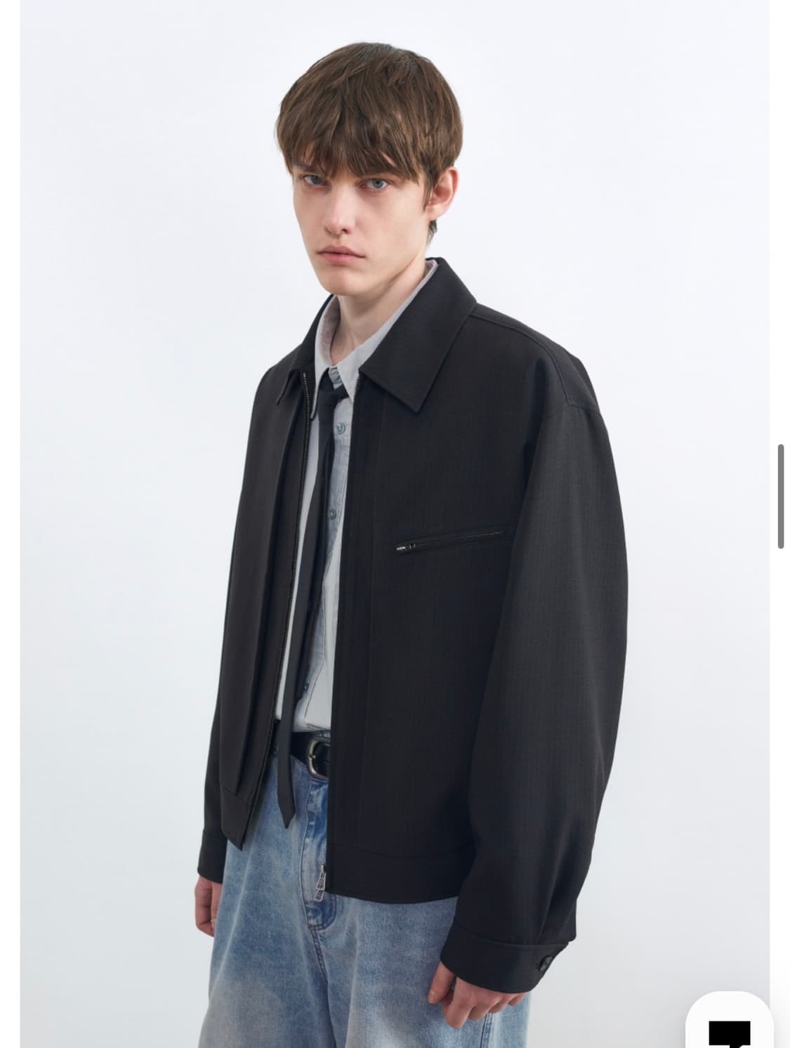 인사일런스 스트라이프 집업 자켓 BLACK L사이즈 상품이미지2