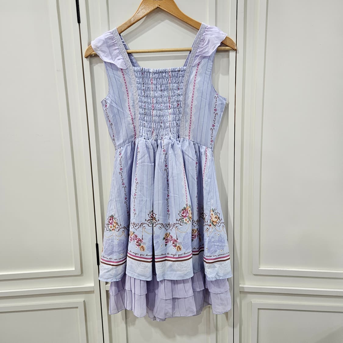 엑시즈팜 플라워 보더 코르셋 레이스업 원피스 상품이미지5