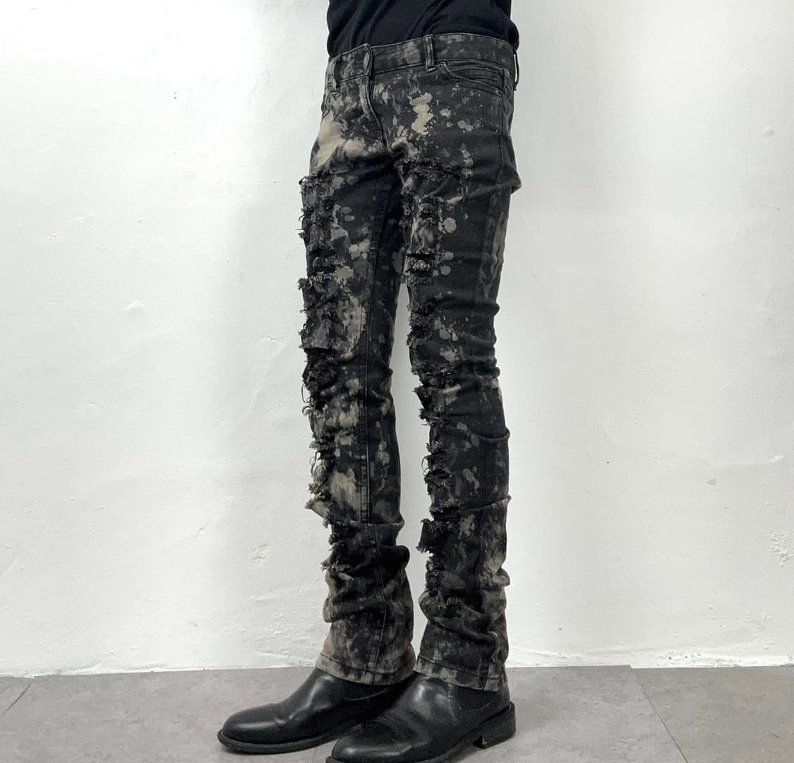 Bleach Splatter Destroyed Skinny Denim P 상품이미지1