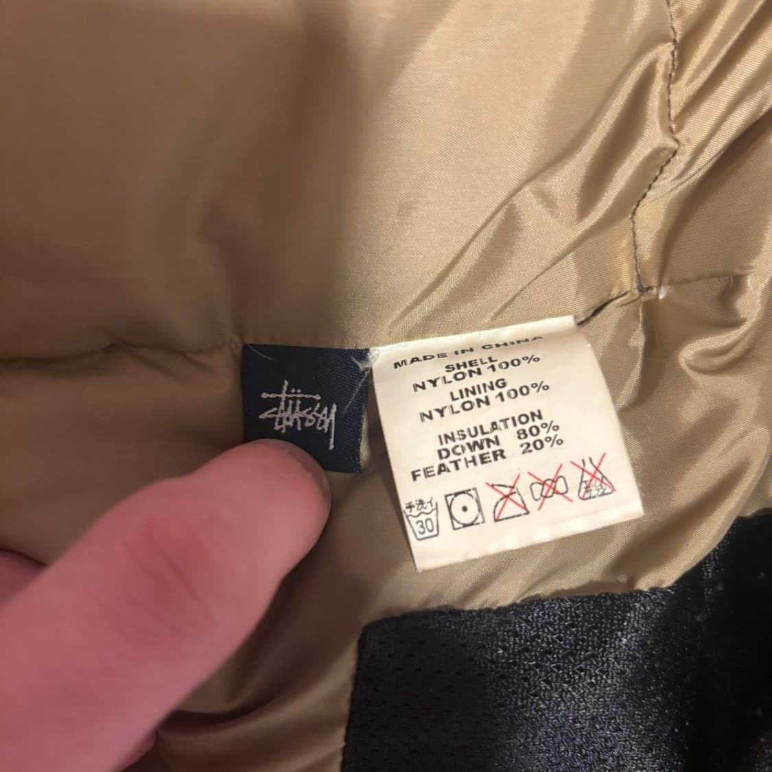 90s 스투시 후드 푸퍼 다운 자켓 브라운 상품이미지6