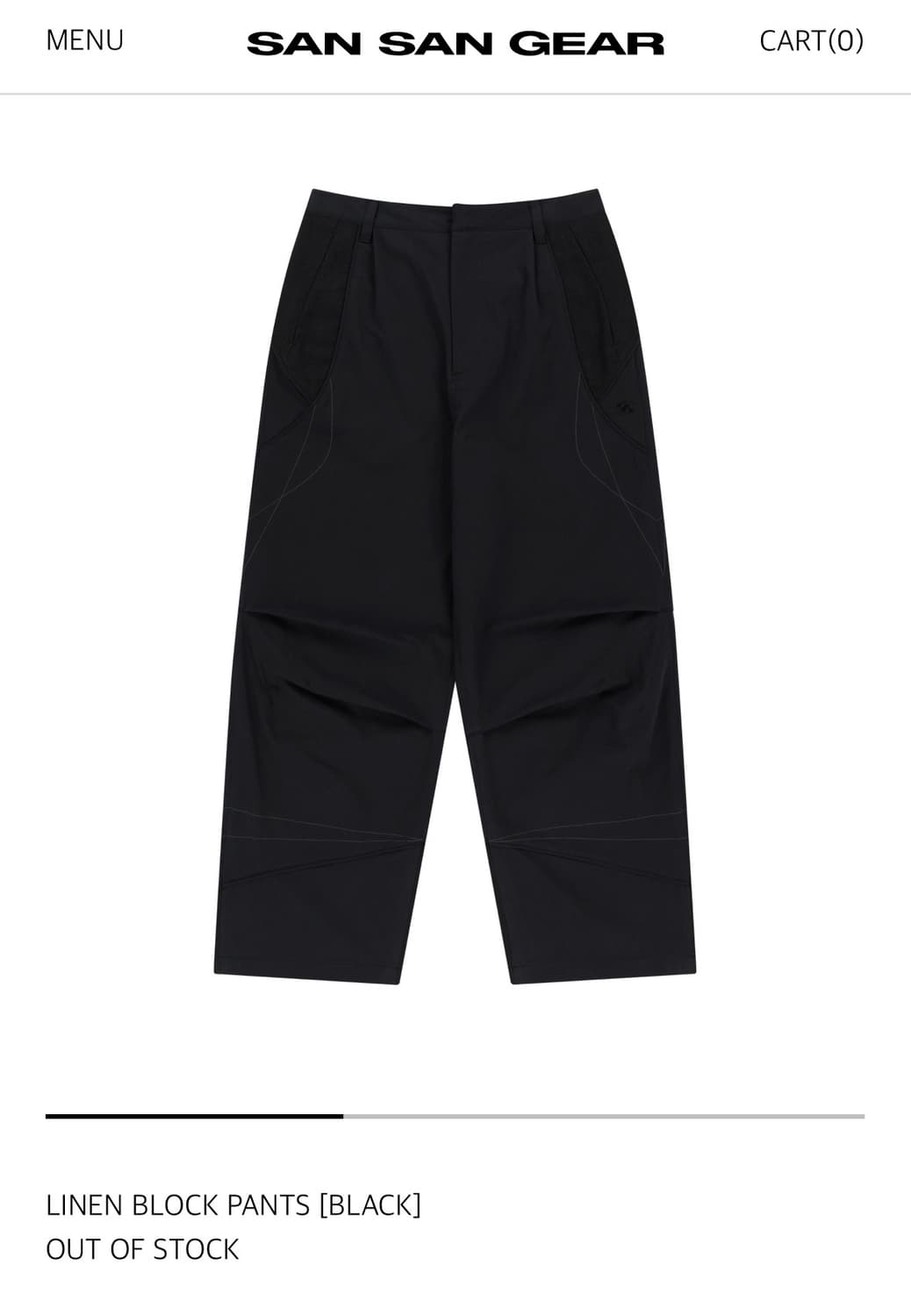 산산기어 리넨 블록팬츠 1사이즈 상품이미지1