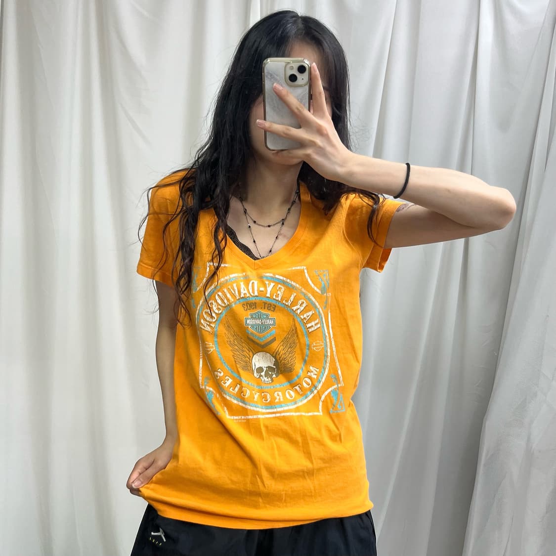 Harley davidson orange T-shirts 상품이미지2
