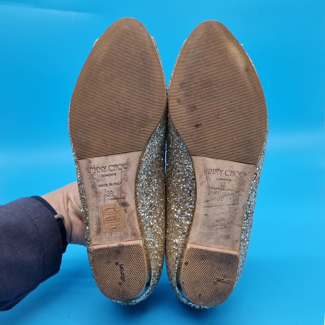 H 지미추 골드 토오픈 플랫슈즈 38 240 상품이미지3