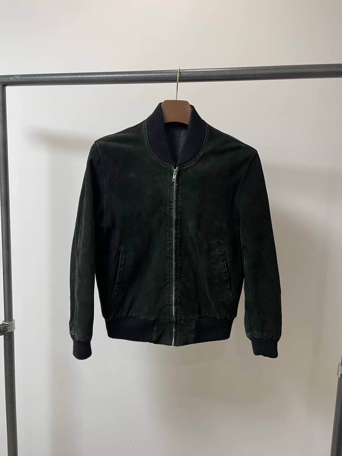 (M) jpn 딥그린 스웨이드 블루종 자켓 상품이미지1