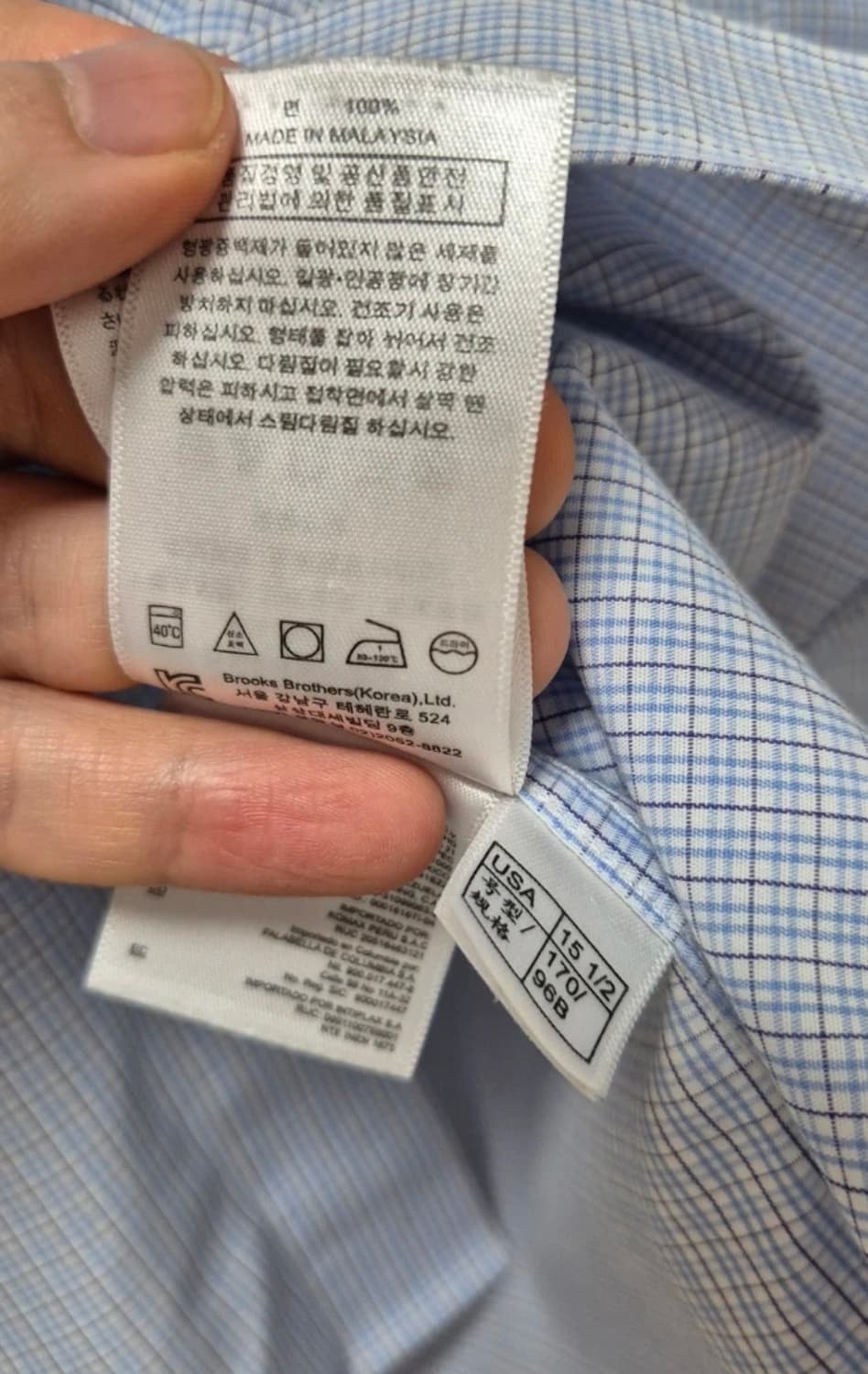 브룩스브라더스 반팔 체크 버튼다운 슬림핏 마드라스 셔츠 상품이미지8