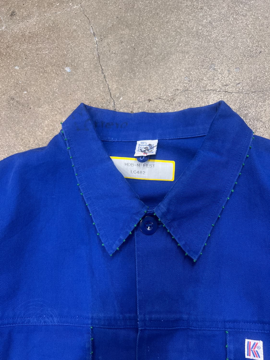 빈티지 프렌치 블루 워크자켓 핸드메이드 자수 상품이미지2