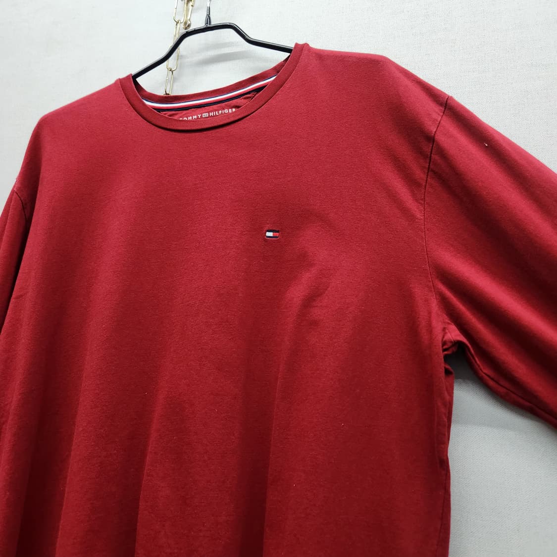 타미힐피거 로고 버건디 롱슬리브 긴팔 XL(XL) 상품이미지3