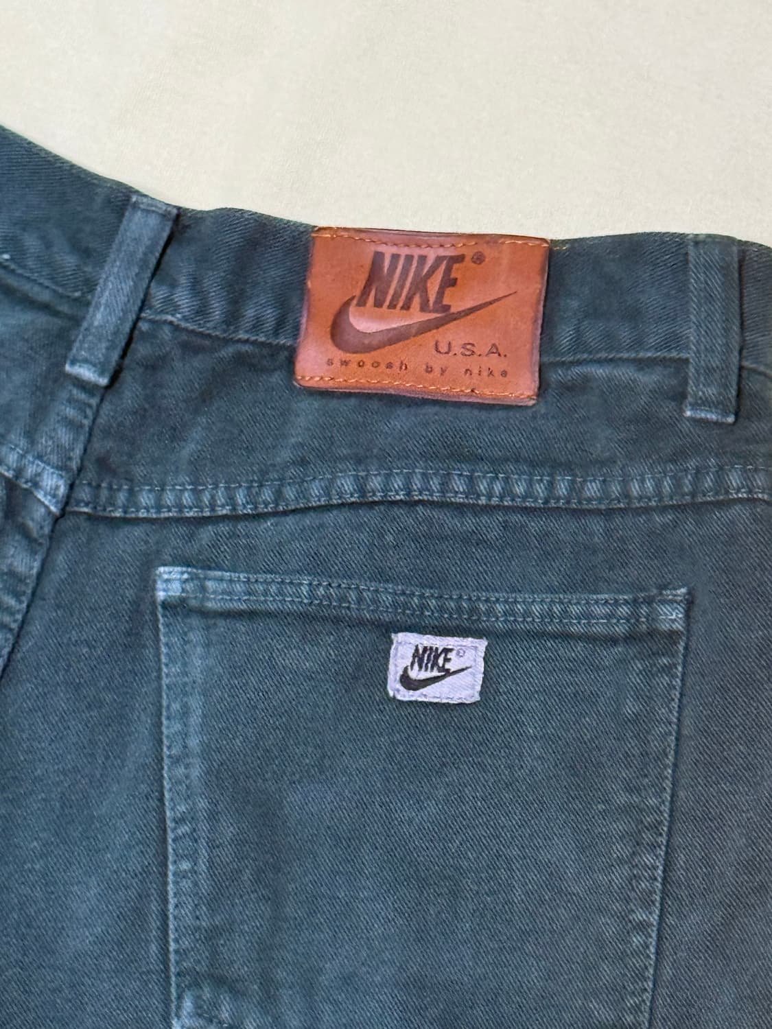 나이키 스우시 페이딩 그린 데님 숏츠 반바지 90s usa 상품이미지6