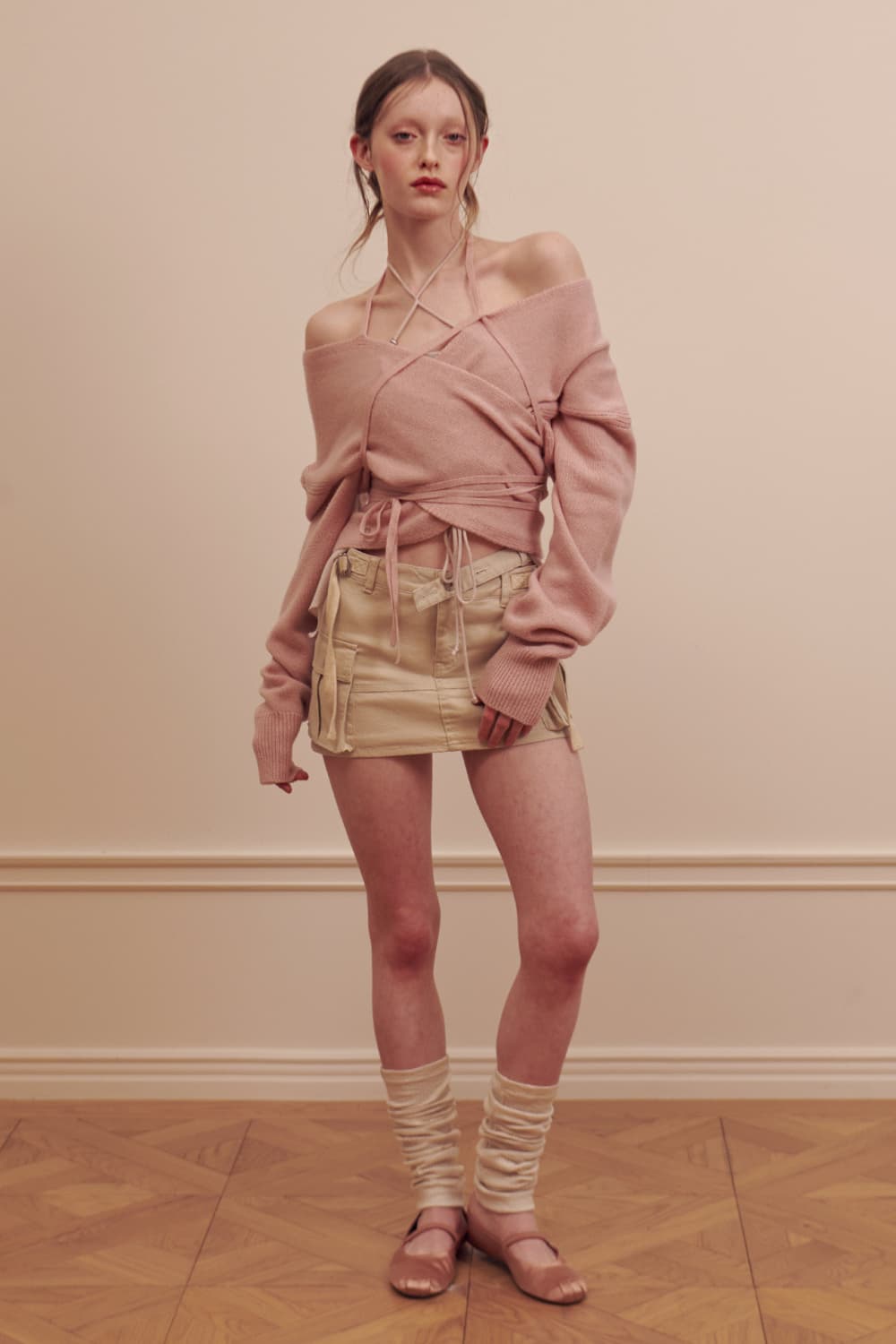 페인오어플레져 아이리스 랩 니트 핑크 상품이미지7