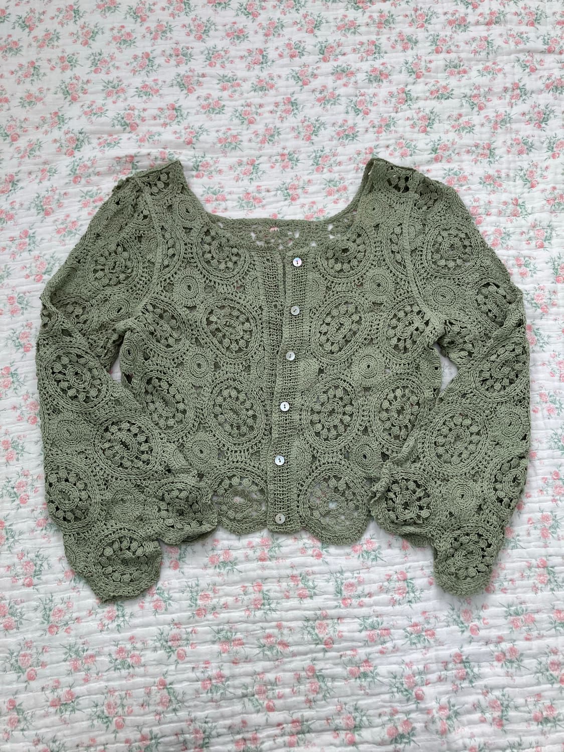 빈티지 민트 크로셰 볼레로 가디건 1119 모리걸 y2k 스트릿 갸루 펑 상품이미지5