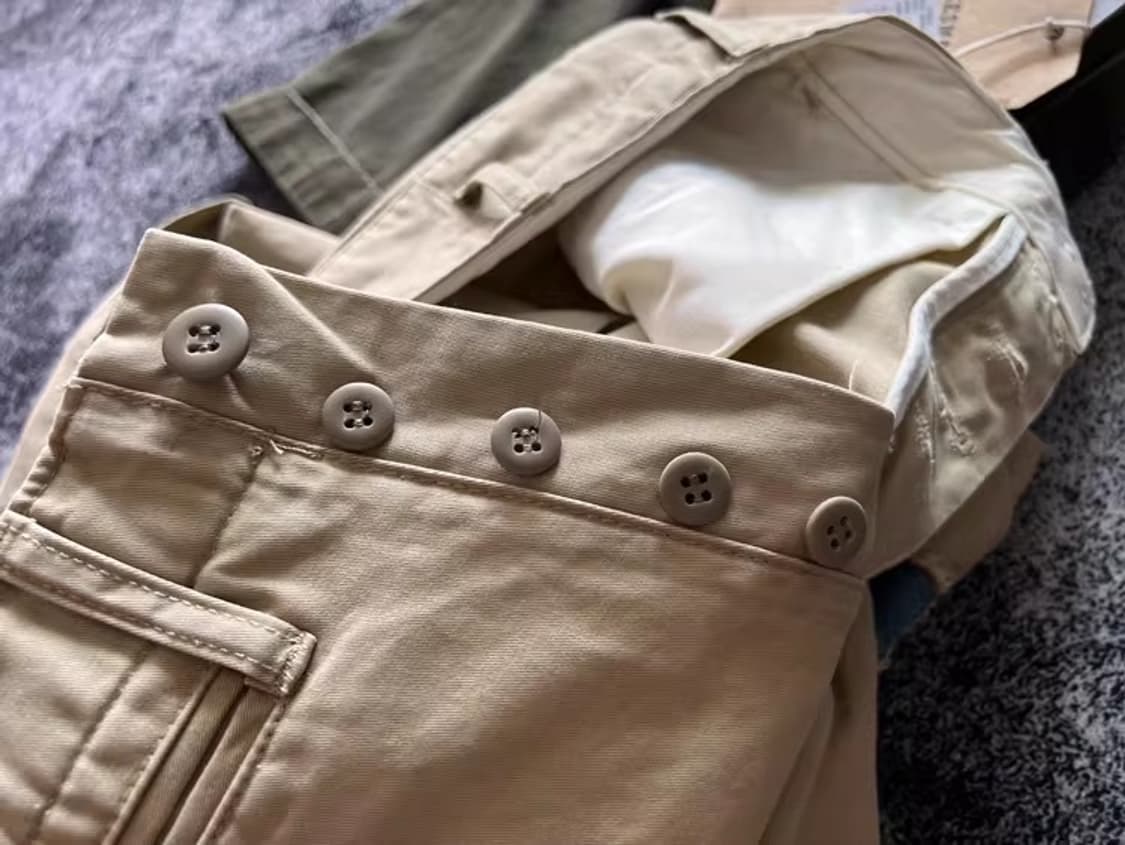 ️️️♦️ COZY / 러기드 코튼 패치워크 빈티지 치노 와이드 팬츠 상품이미지9