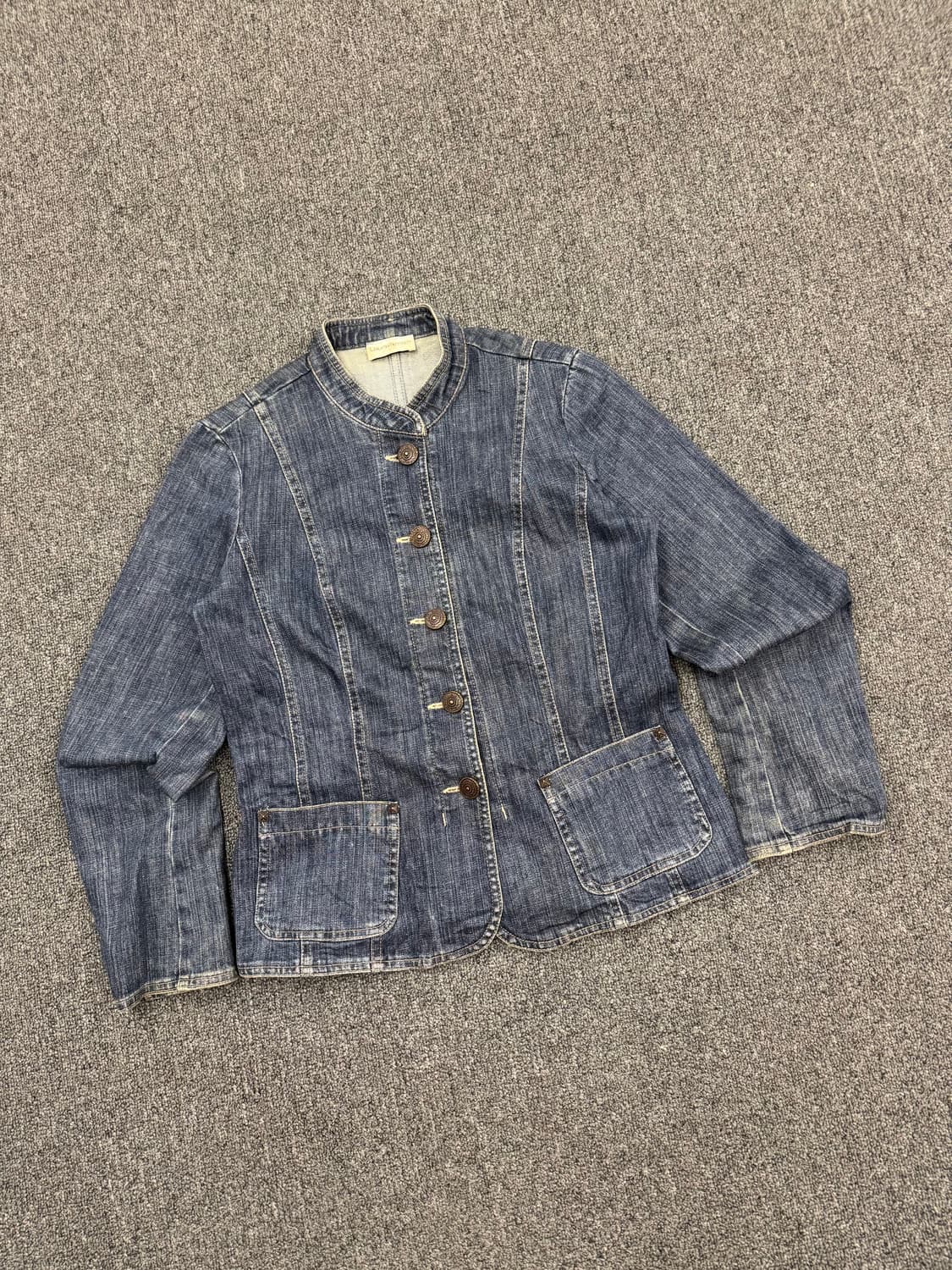 4)Laurapetites 빈티지 논카라 여성 데님 자켓 상품이미지1